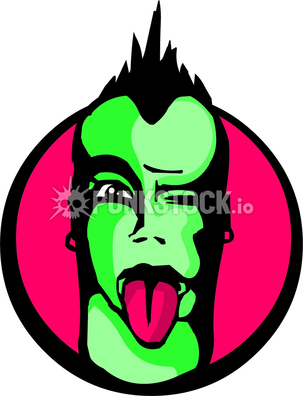 Punk tongue sticking tongue out vector graphic