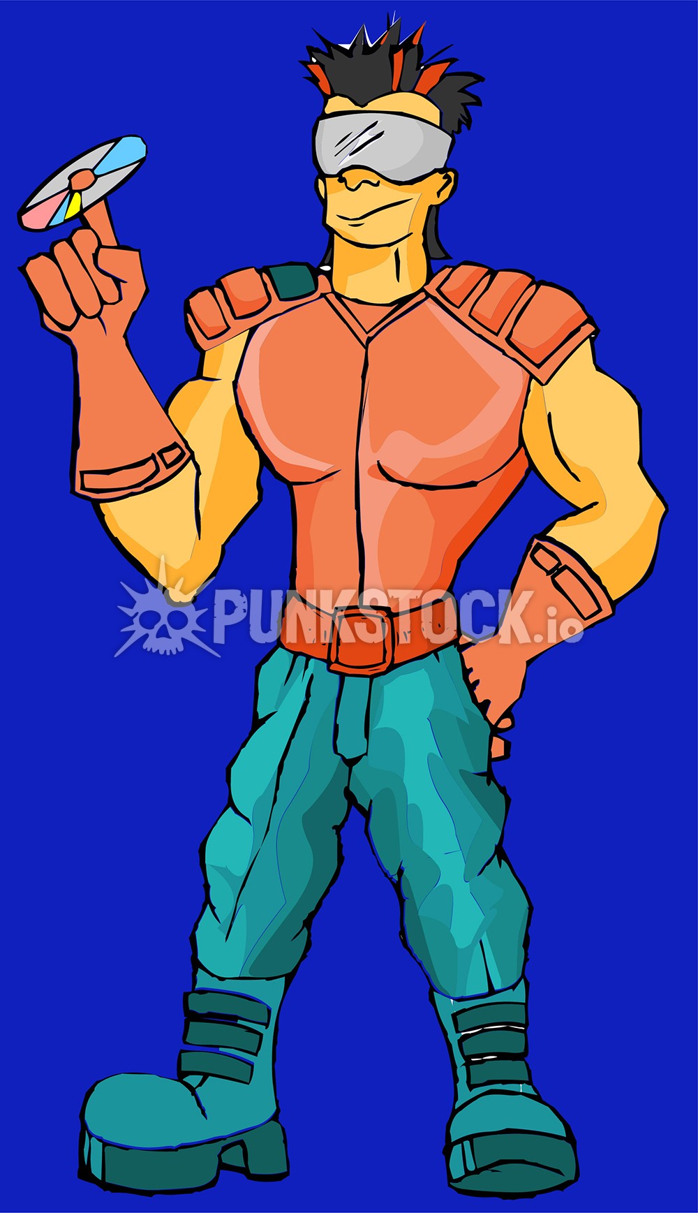 Cd compact disc dic man vector graphic