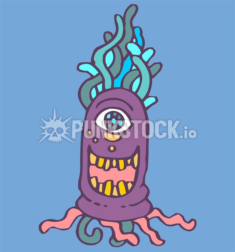 Creature line drawing doodle vector graphic