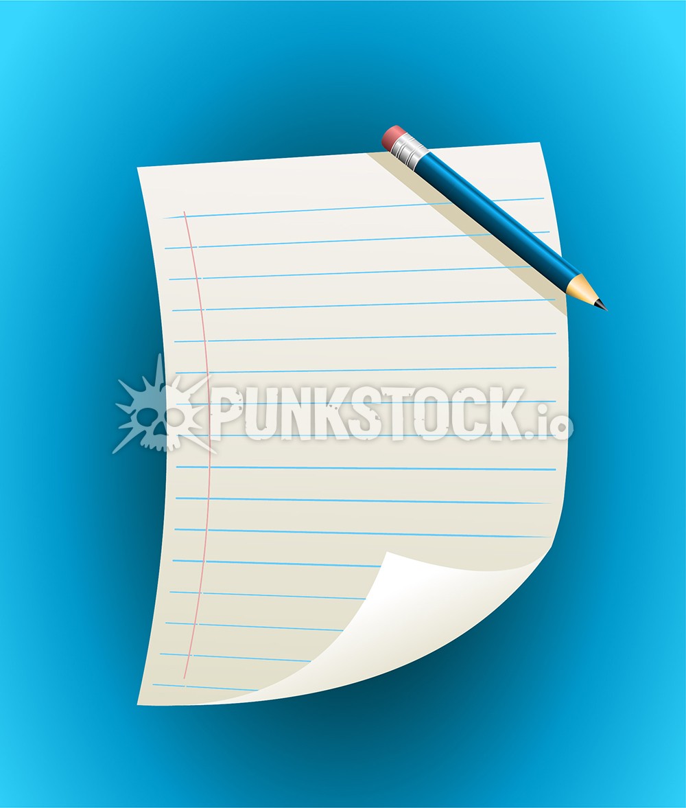 Pencil paper sheet of paper vector graphic