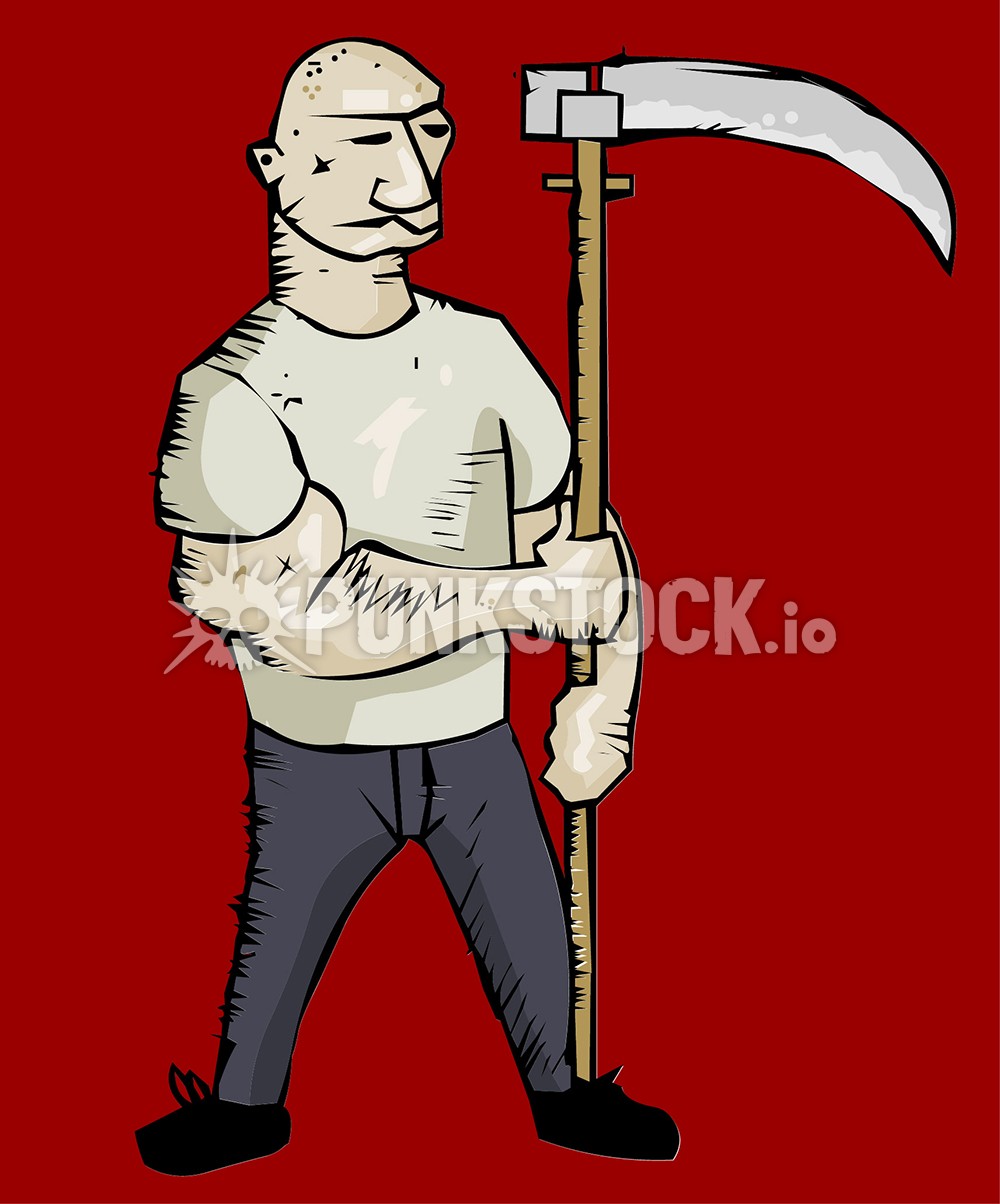 Man guy sickle vector graphic
