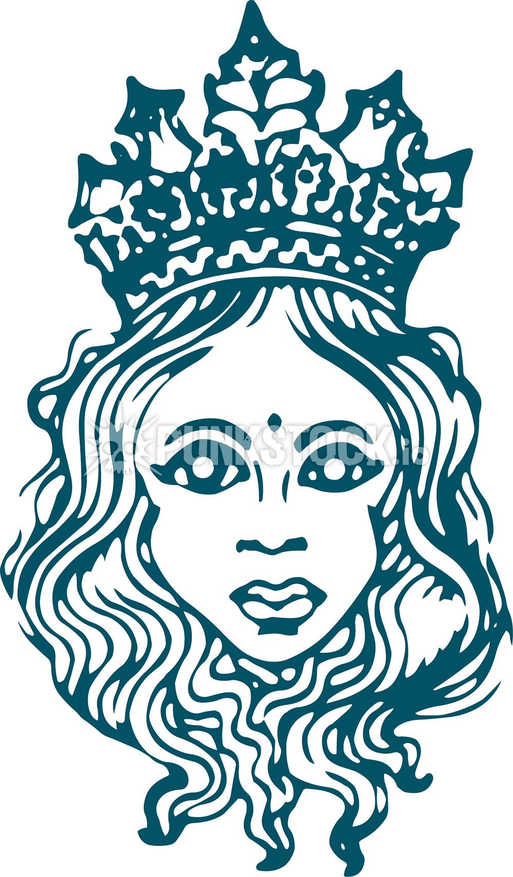 Girl woman crown vector graphic