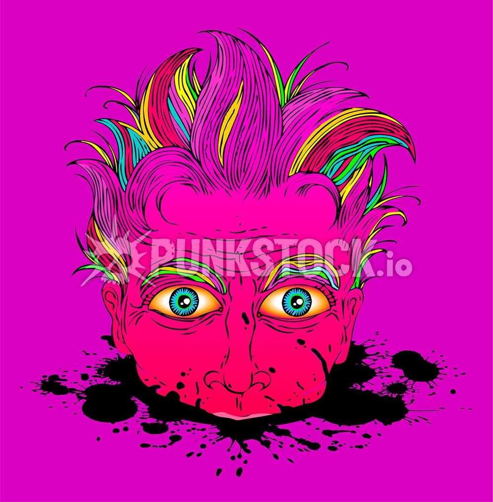 Head half halved vector graphic