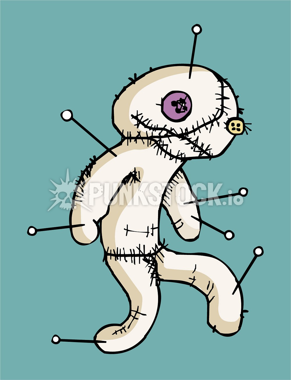 Voodoo puppet needle vector graphic