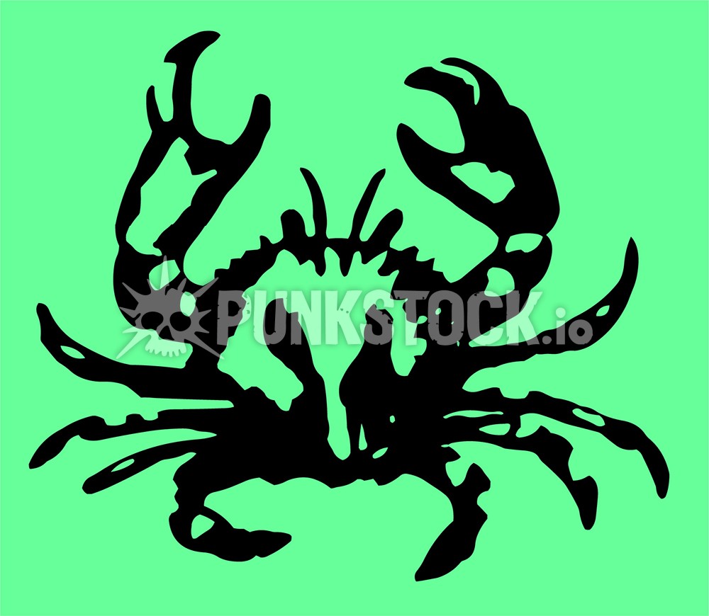 One color print stamp crab vector graphic