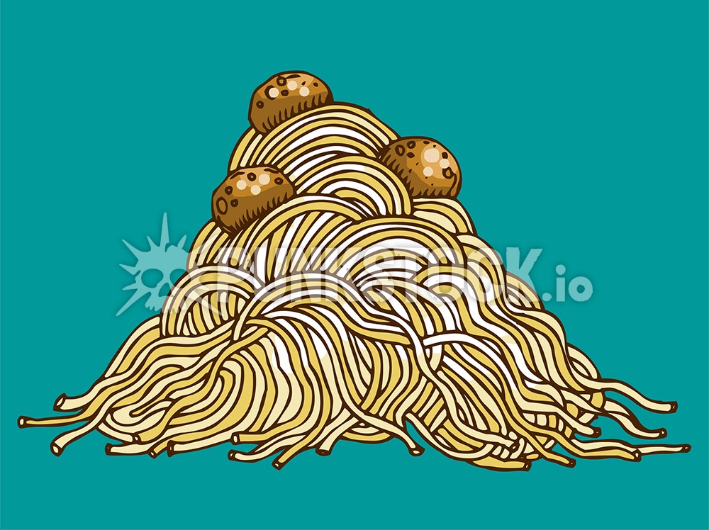 Italian food spaghetti strands vector graphic