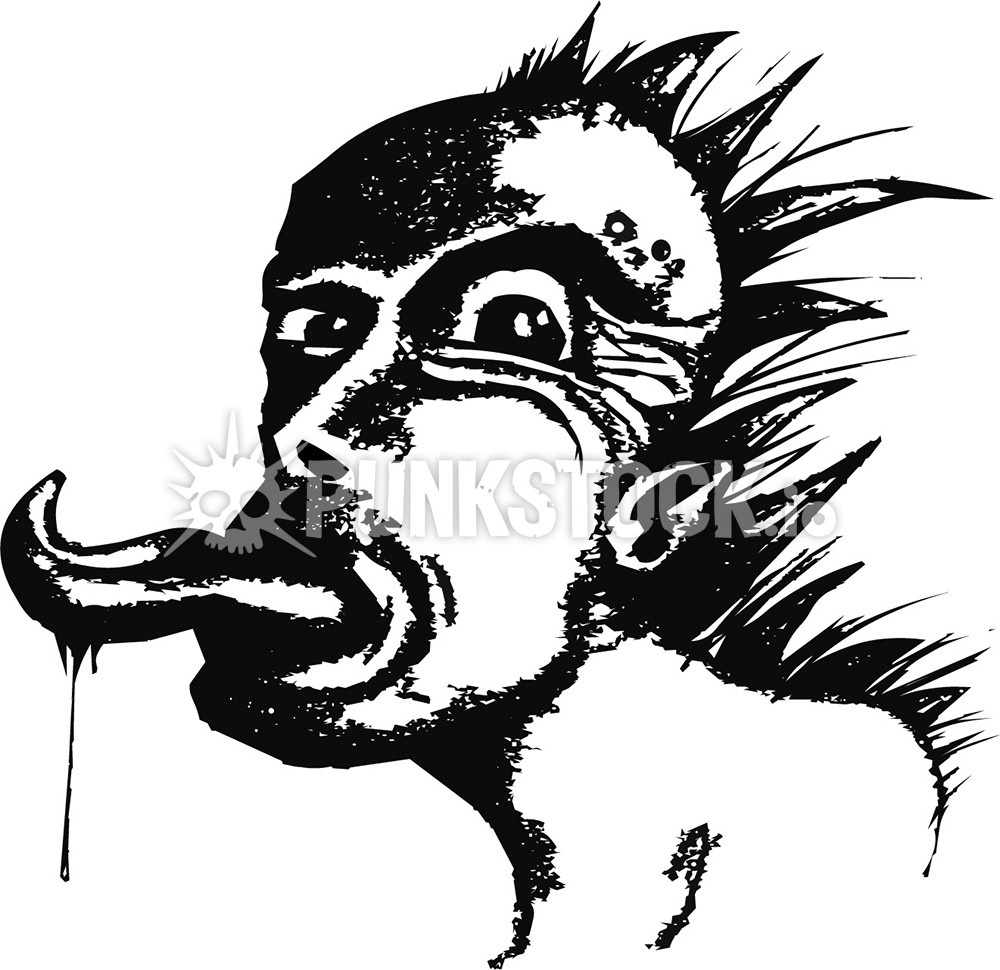 Pink face tongue vector graphic