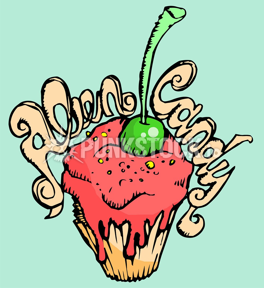 Alien candy alien cupcake vector graphic