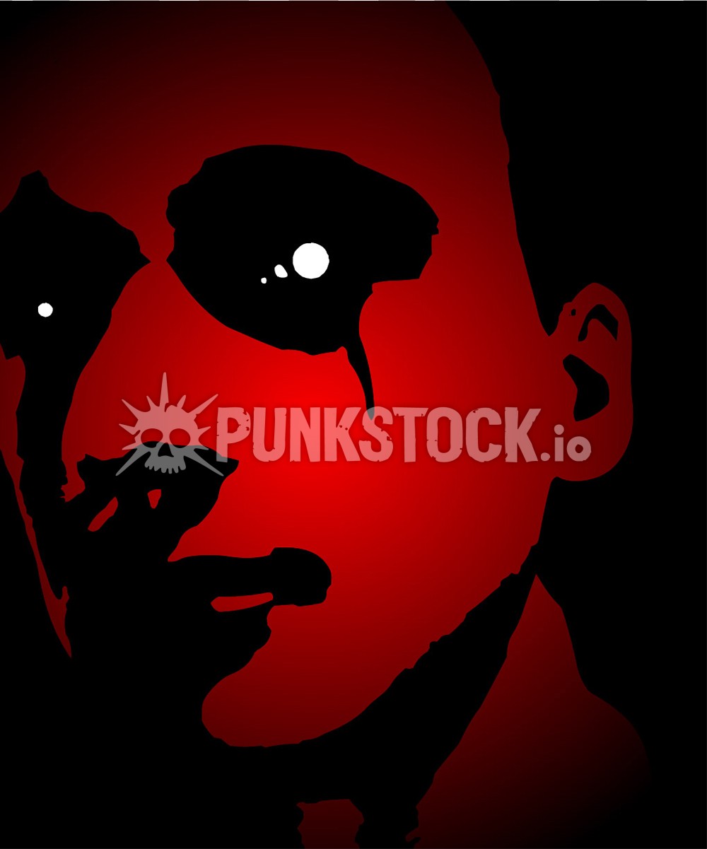 Red face head vector graphic