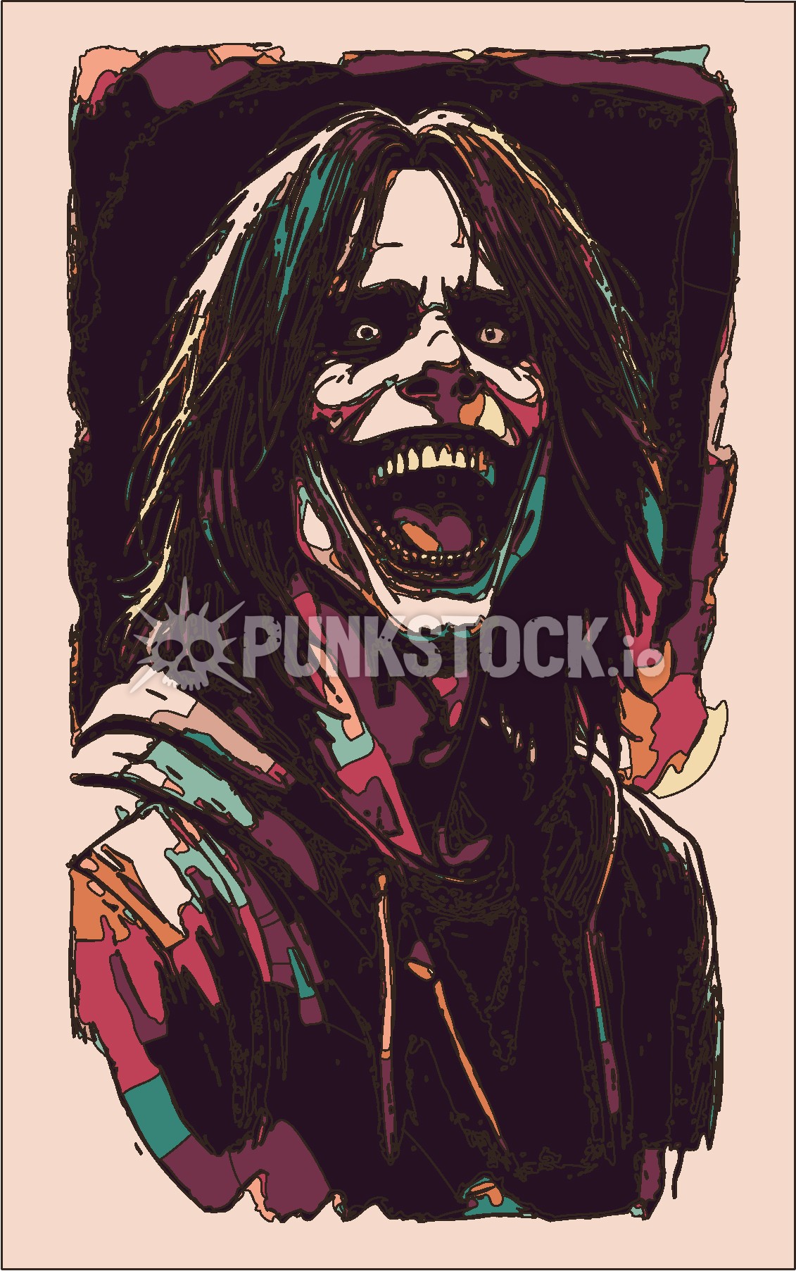 One color print print printed vector graphic
