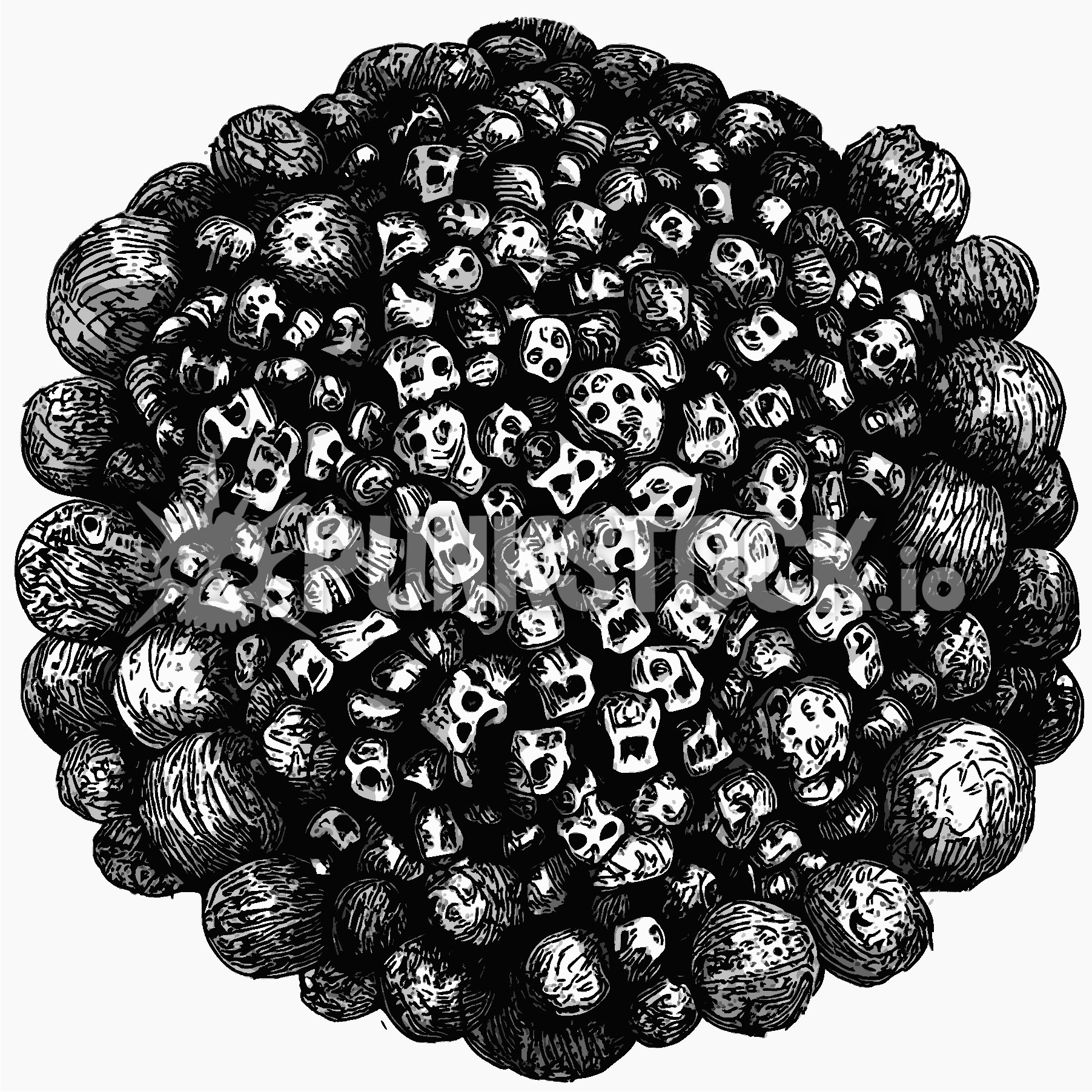 Balls spheres tiny vector graphic