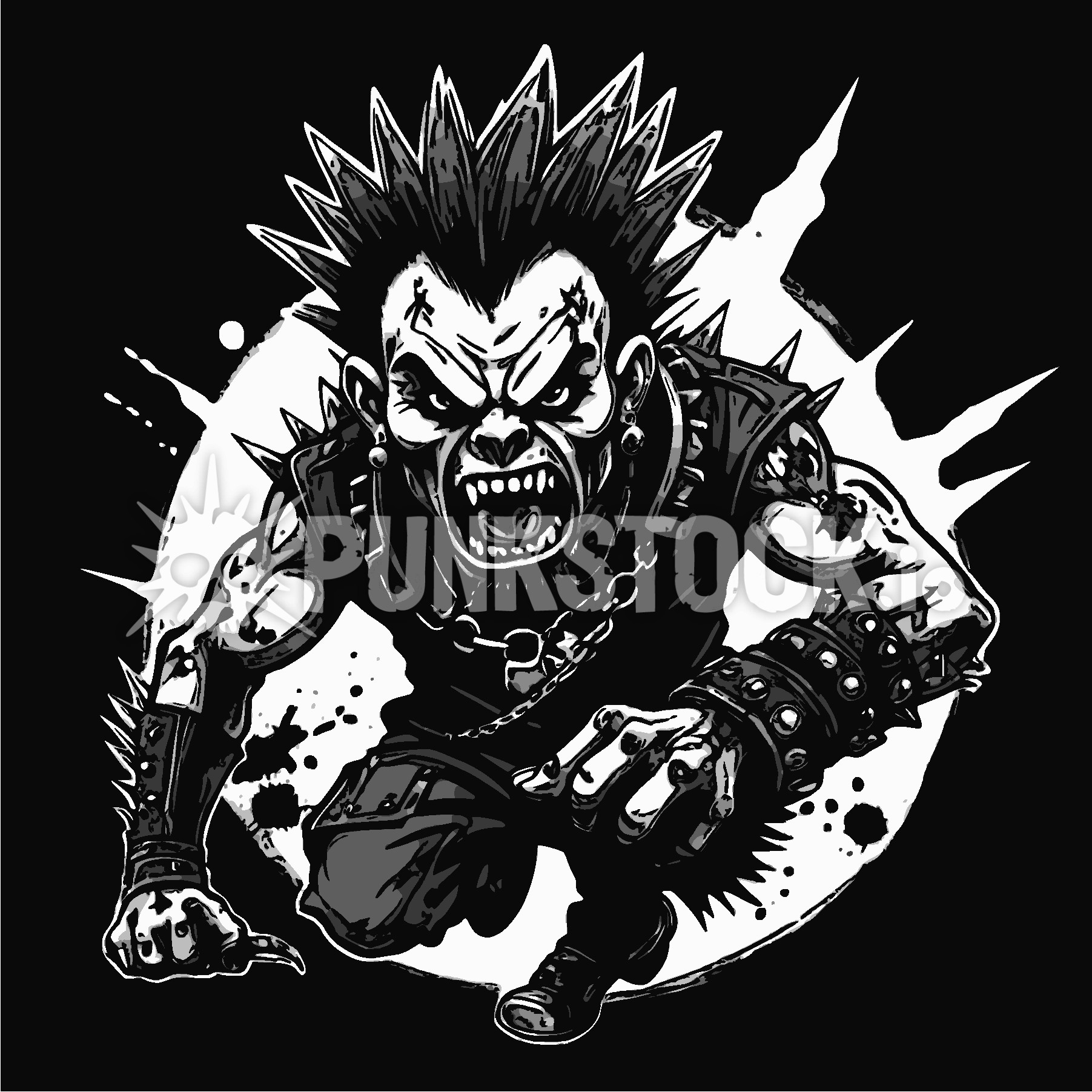 Man guy spikes vector graphic