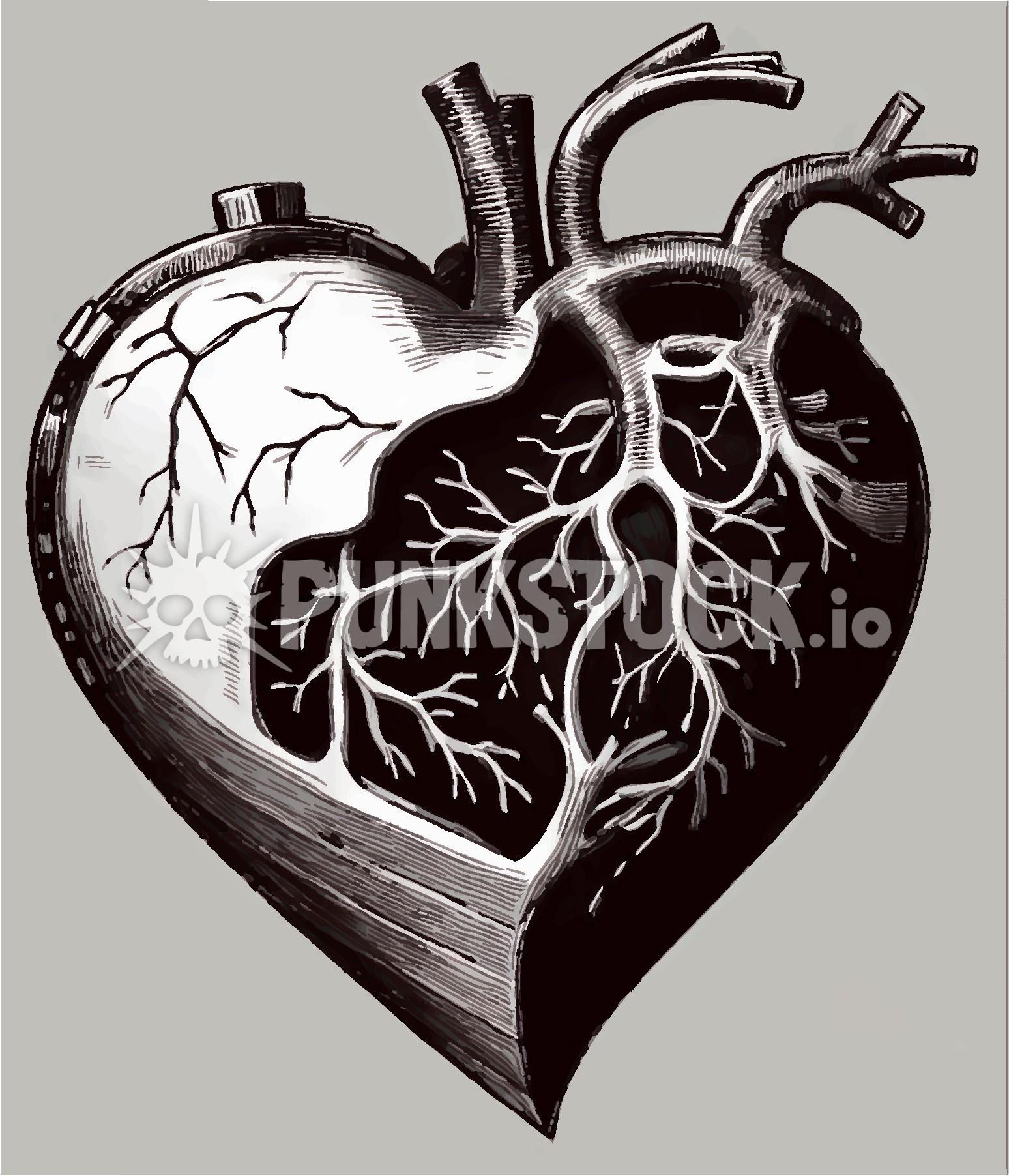 Heart biological organ vector graphic
