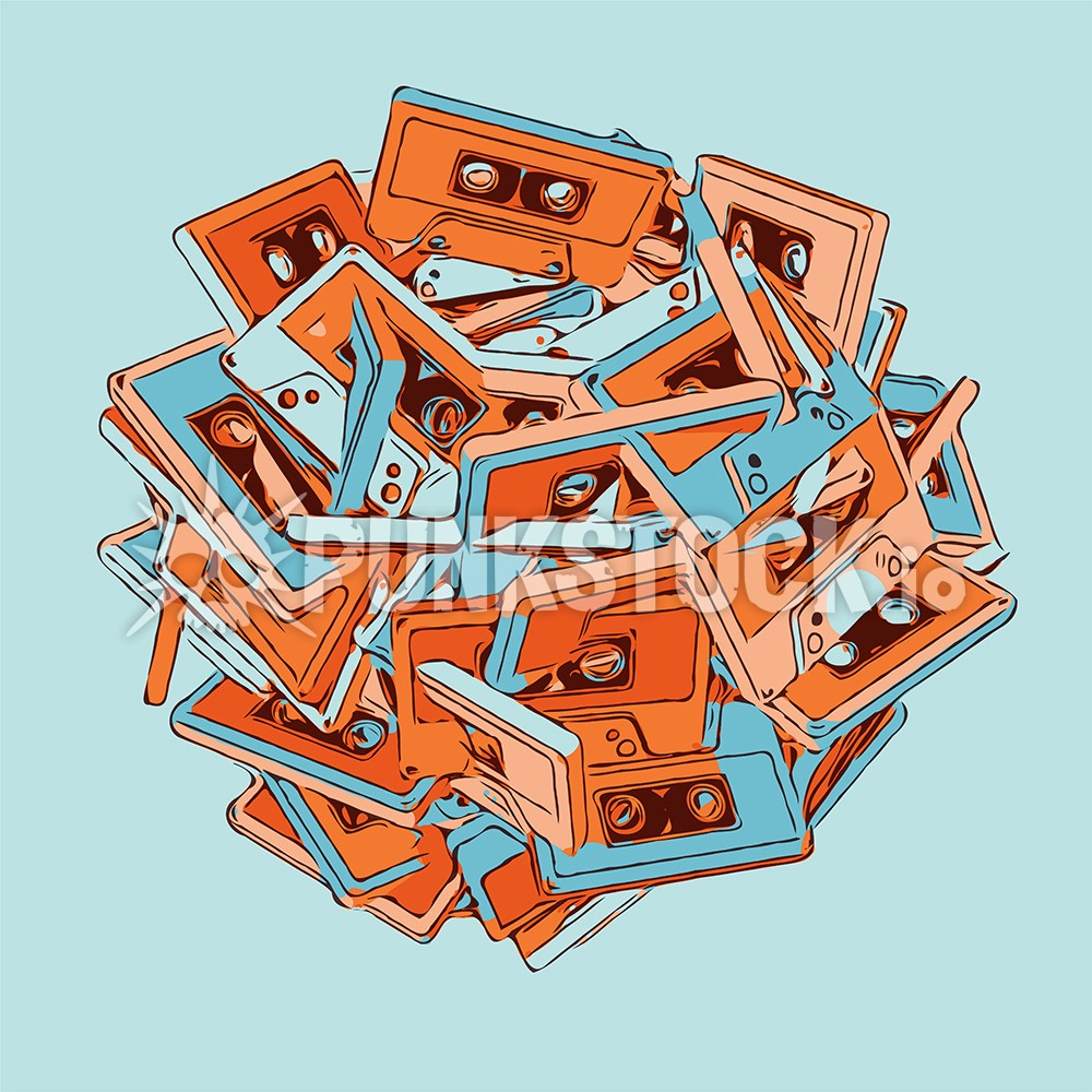 Tape tapes cassette vector graphic