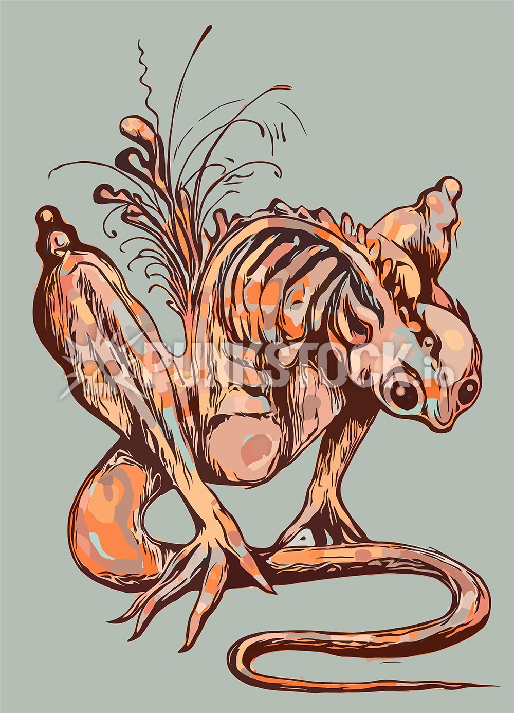 Creature ribs ribbed vector graphic