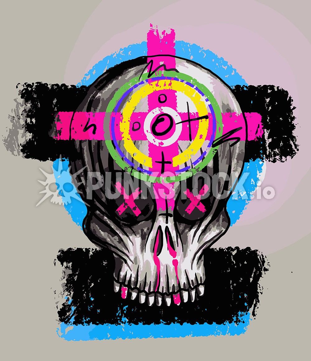 Cross skull collage vector graphic