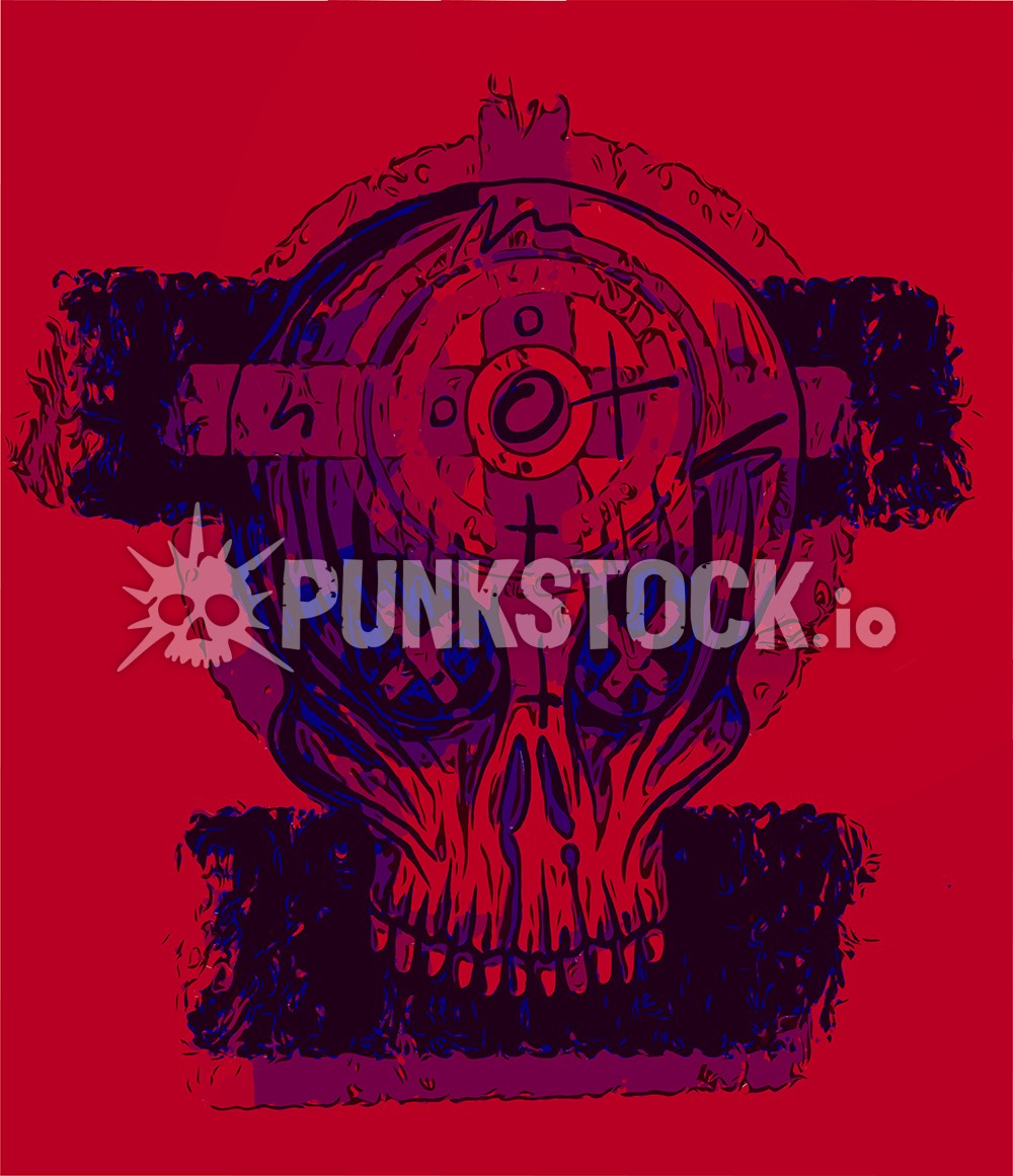 Red cross skull vector graphic