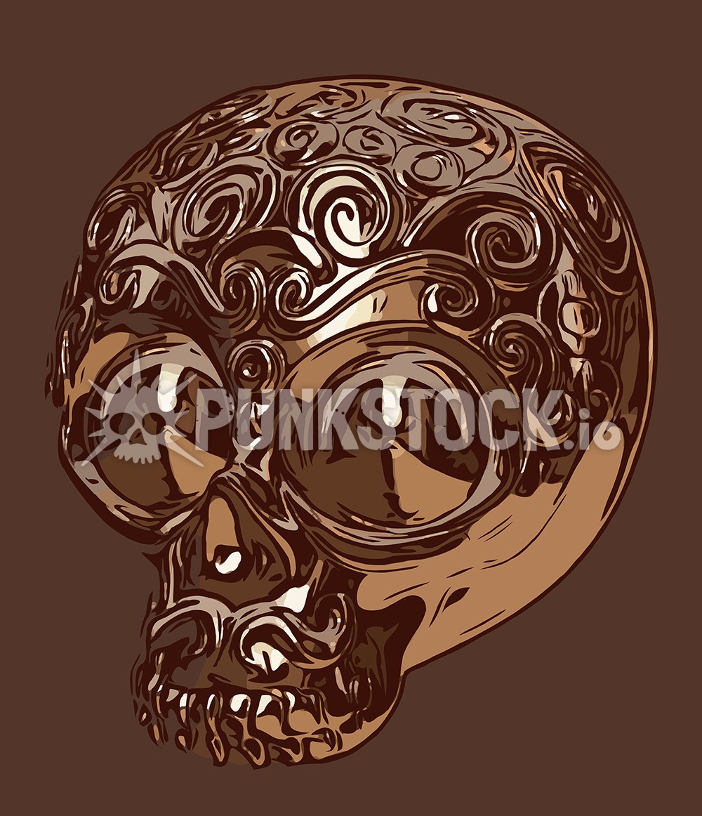 Chrome metal bear vector graphic