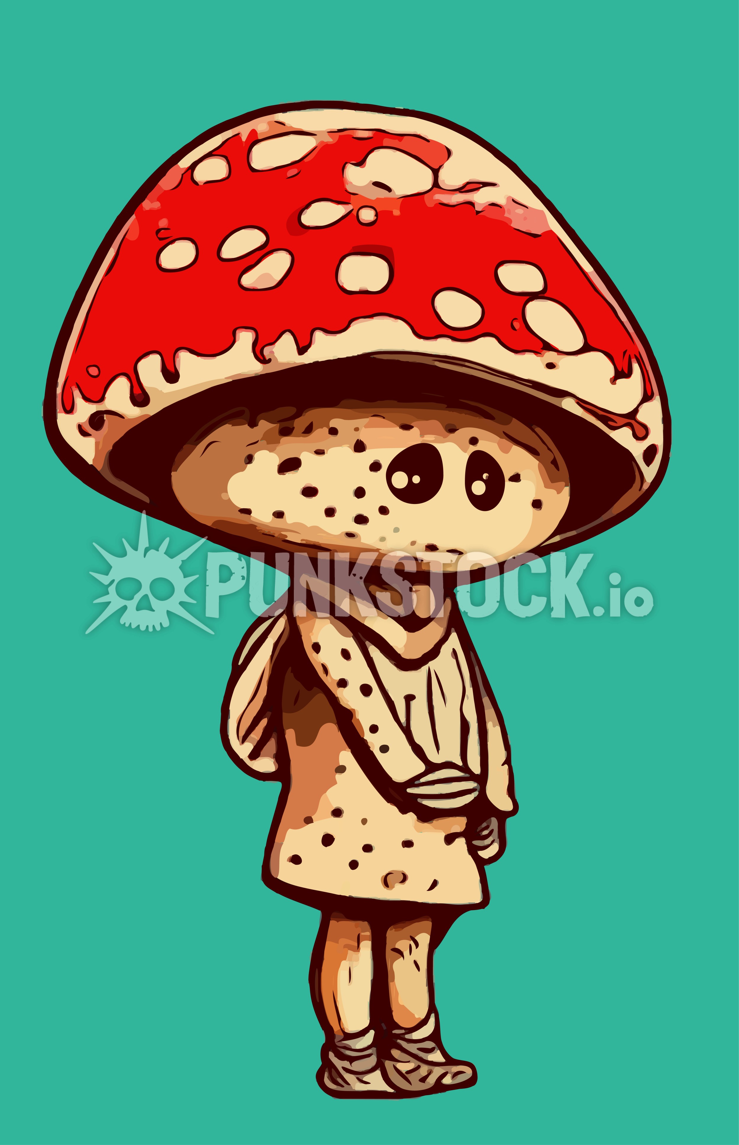 Mushroom boy toadstool vector graphic
