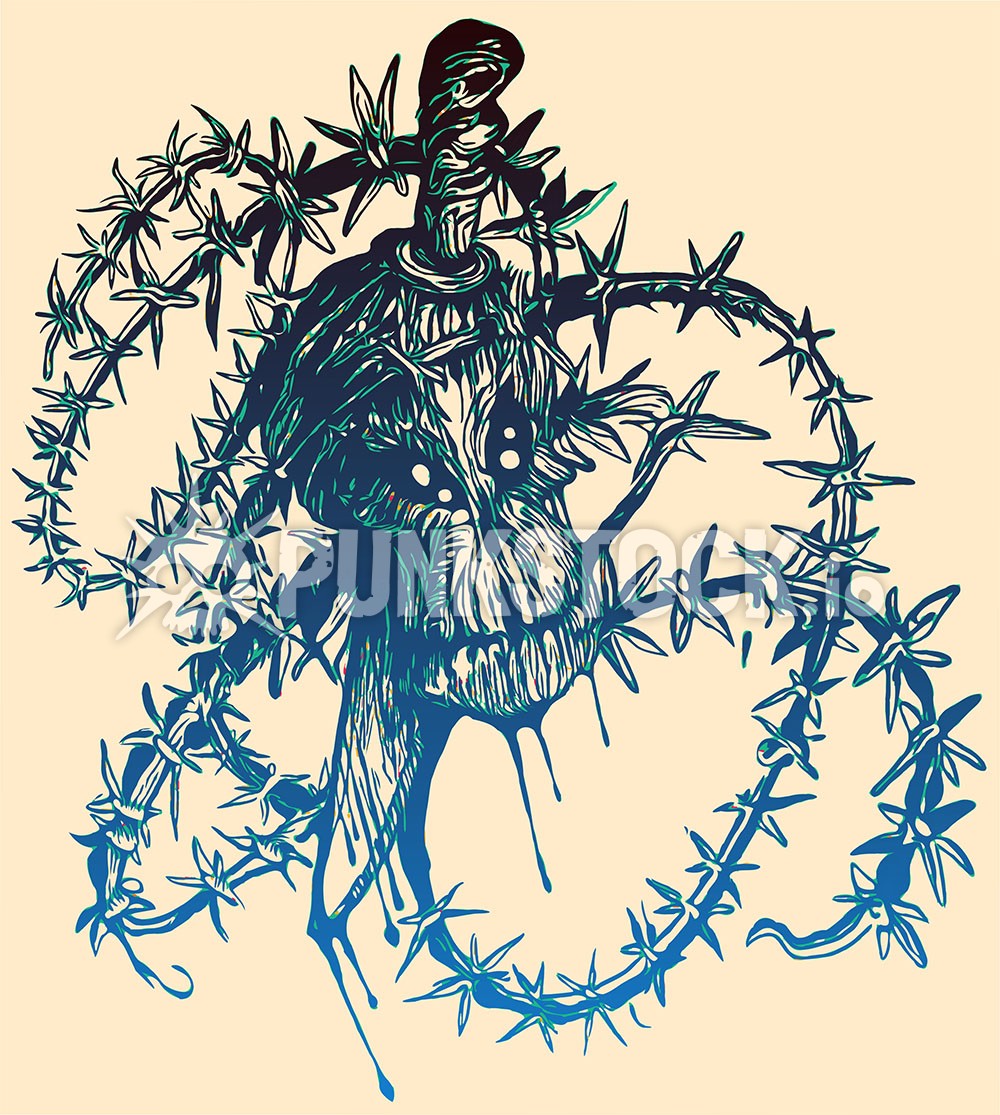 Skull knife tattoo vector graphic