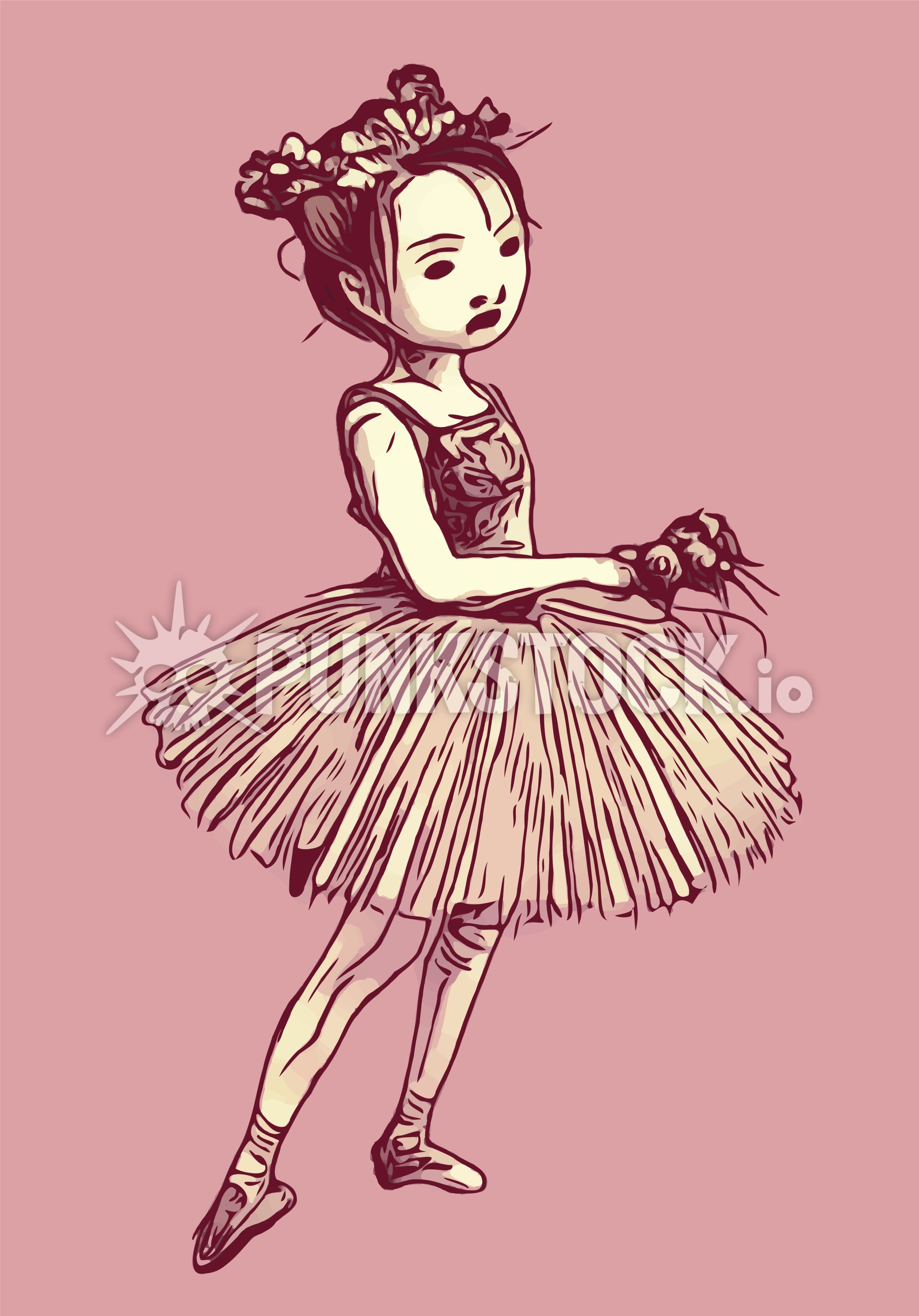 Ballerina pink dance vector graphic