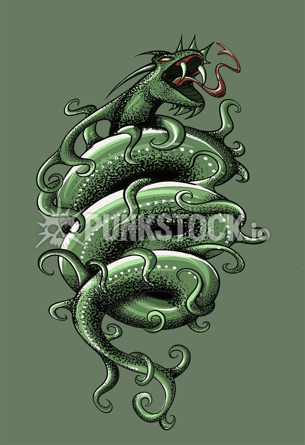 Snake green serpent vector graphic