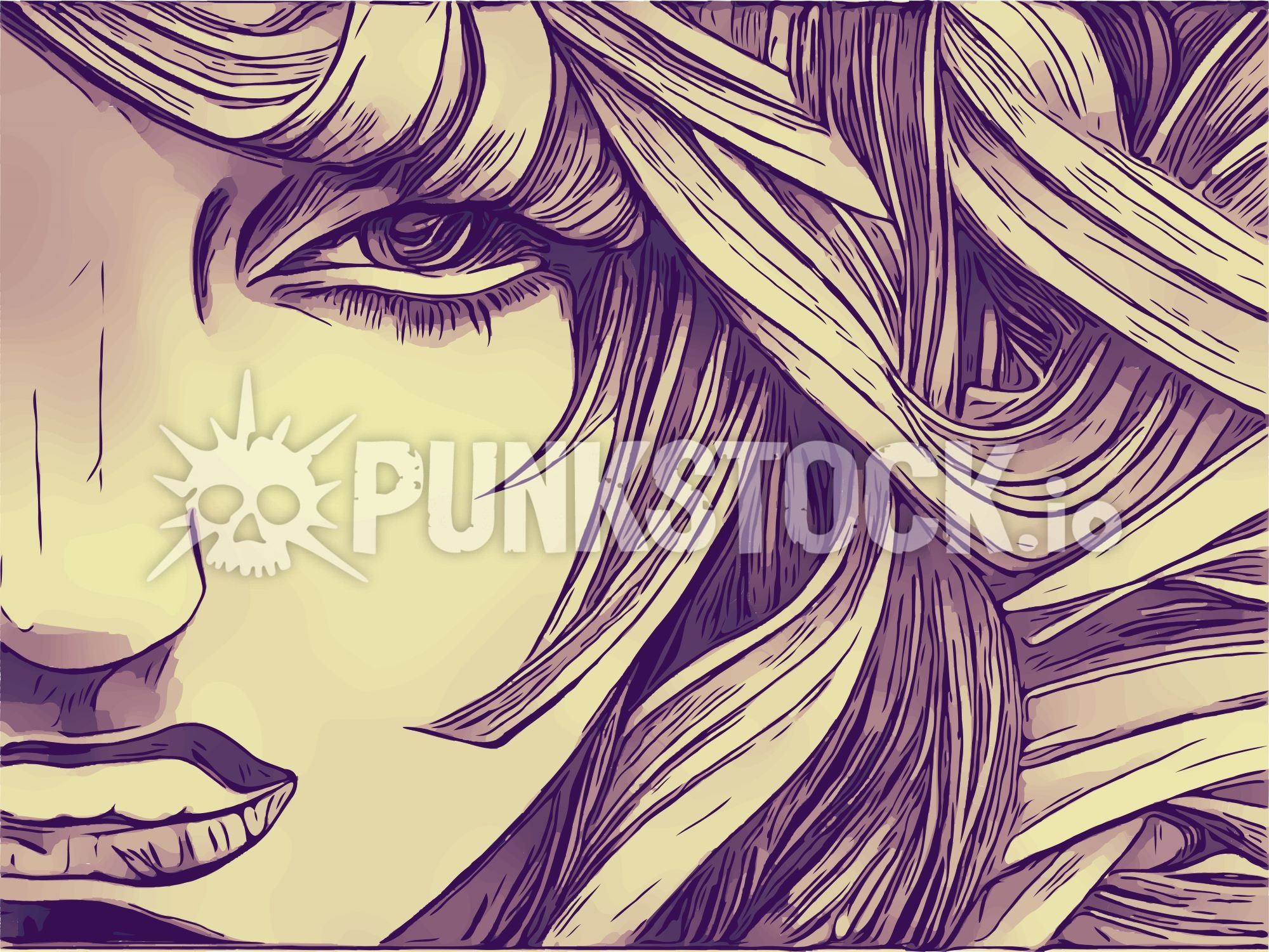 Woman beautiful hair vector graphic