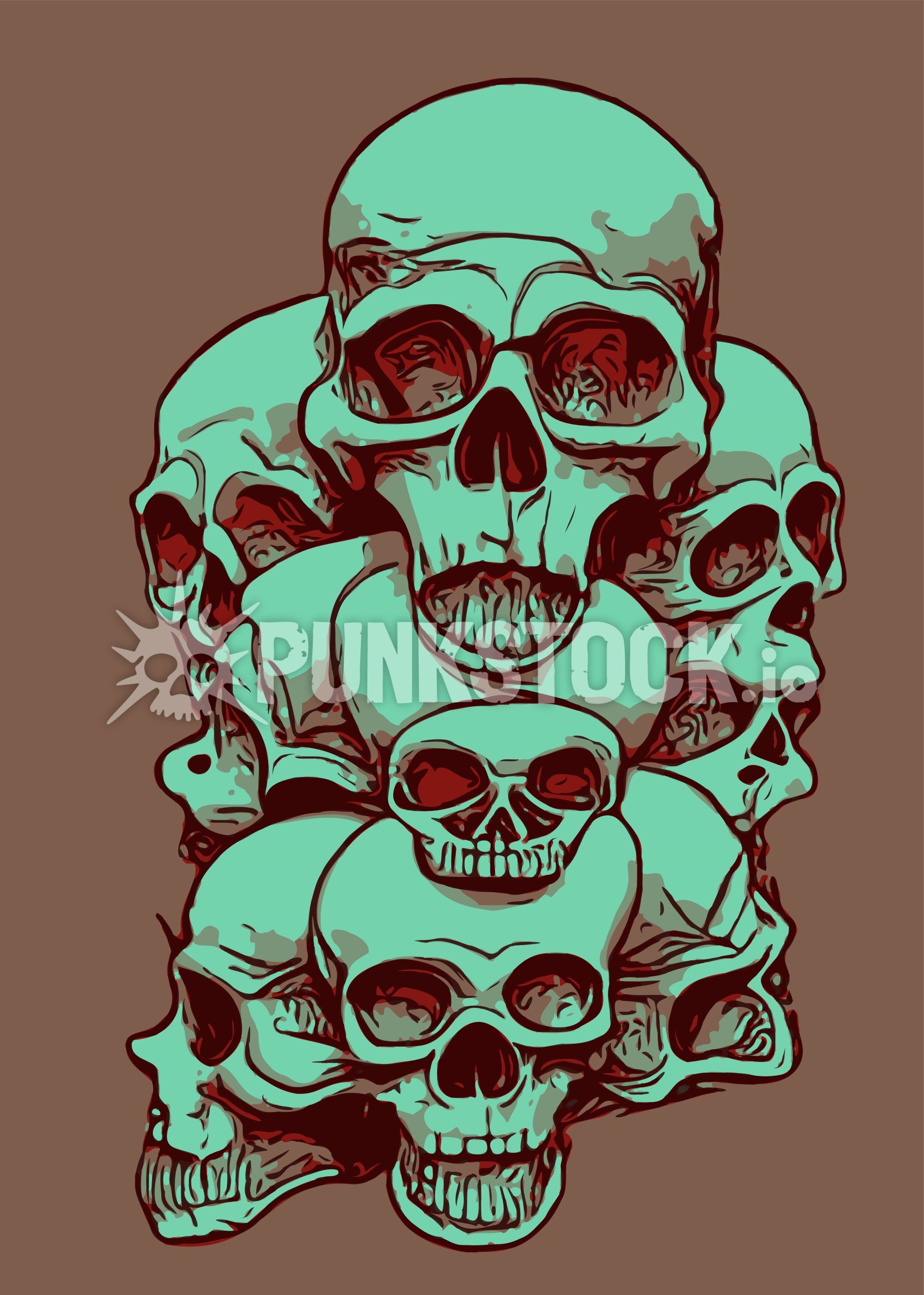 Skull skulls pile vector graphic