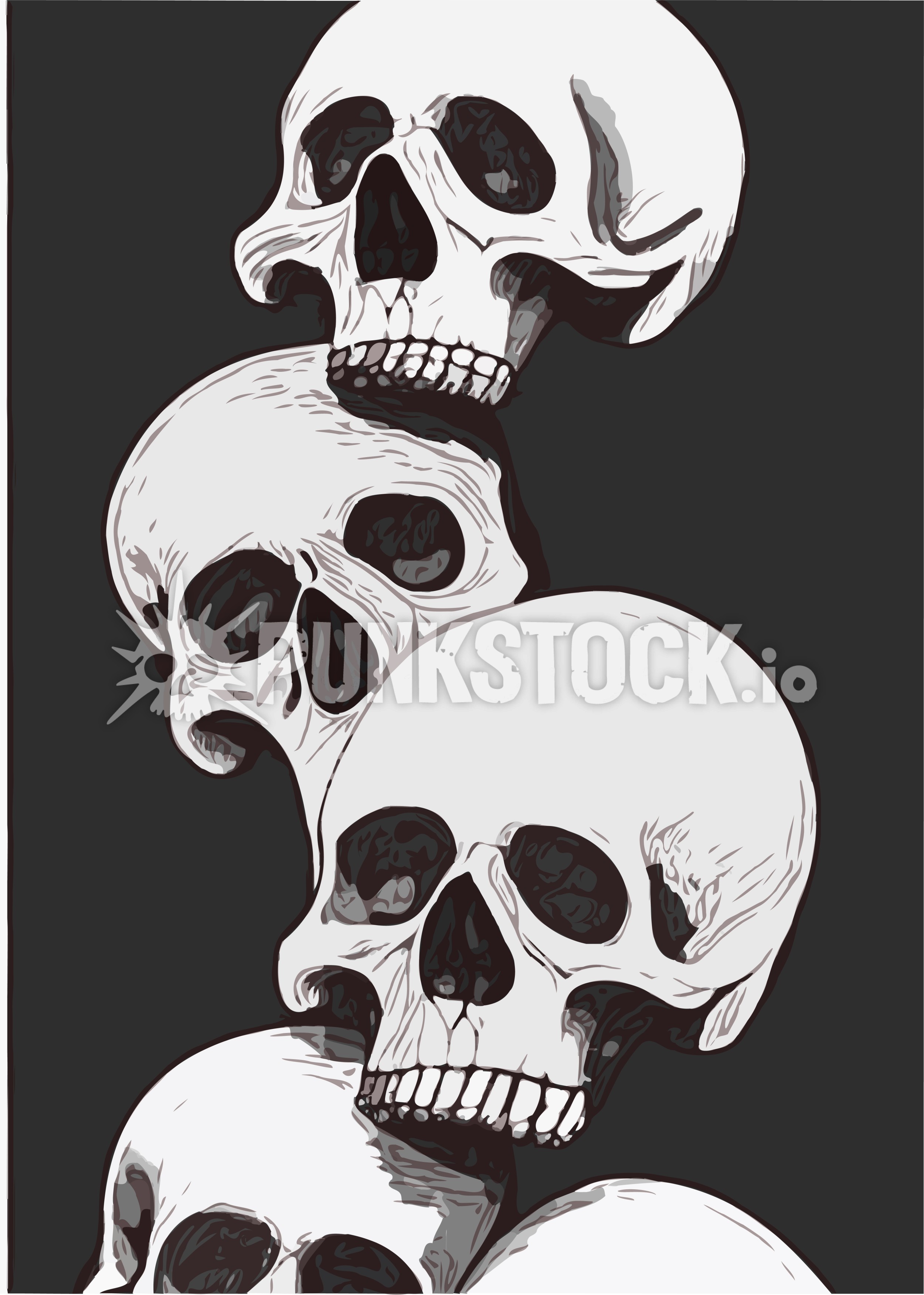 Skull skulls pile vector graphic