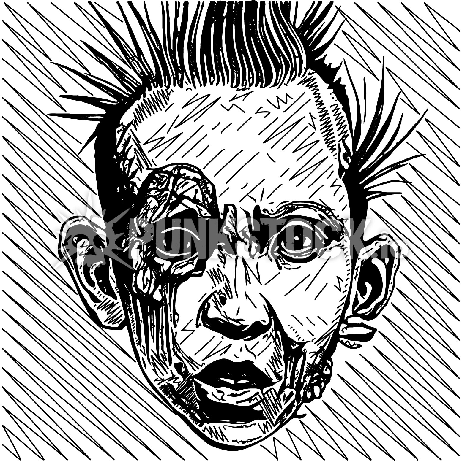 Face head punk vector graphic