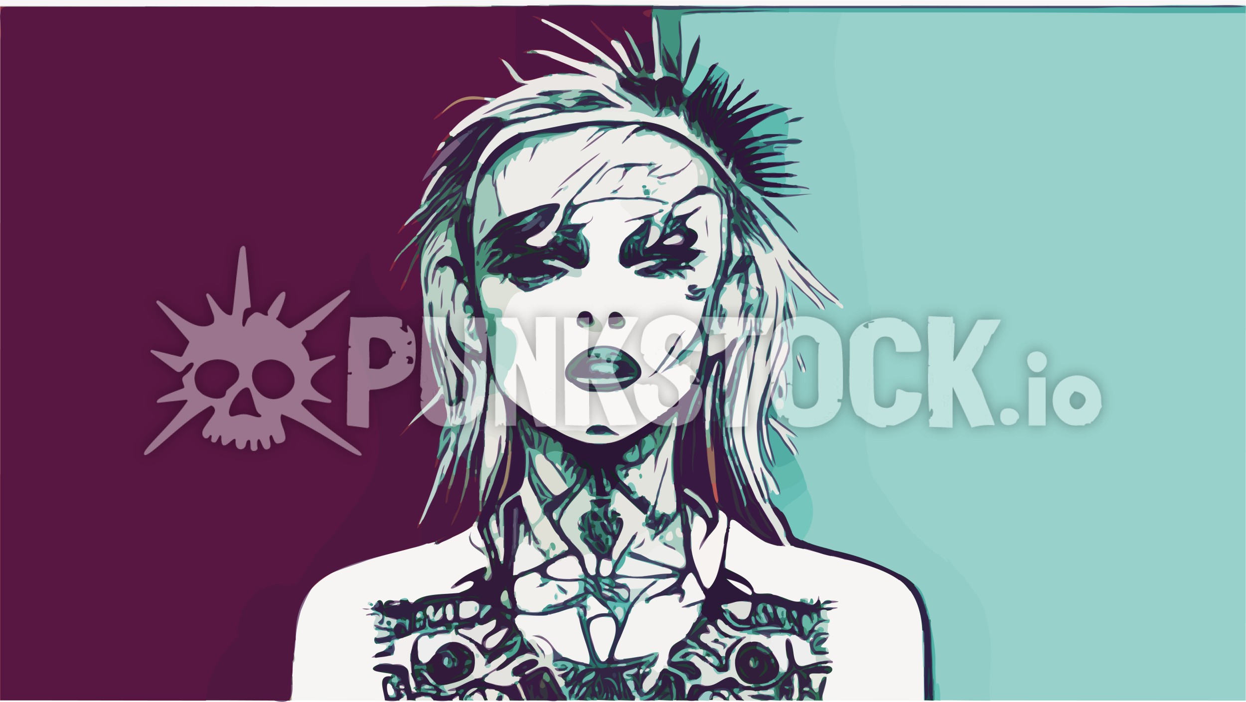 Face head punk vector graphic
