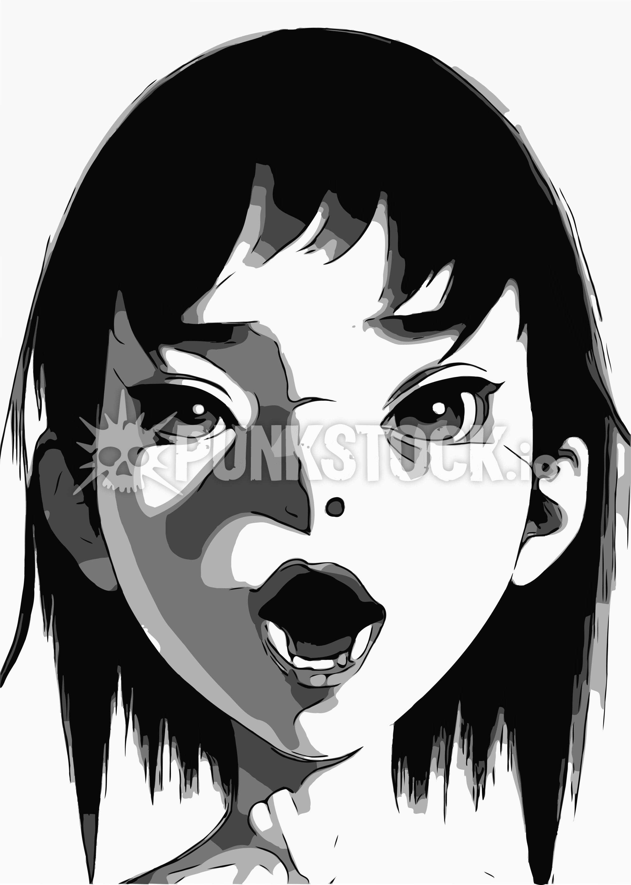 Girl woman long hair vector graphic