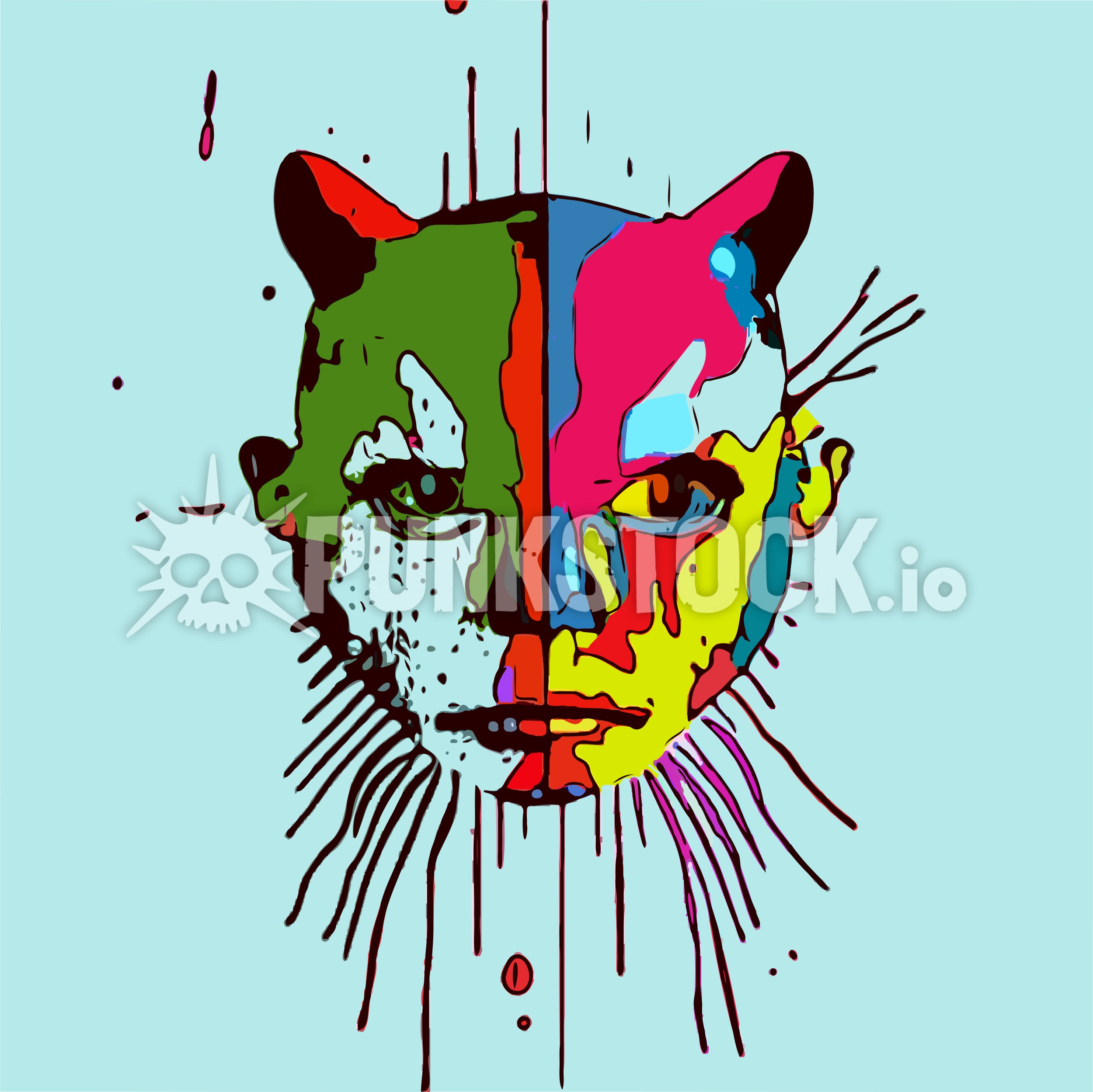 Face head splat vector graphic