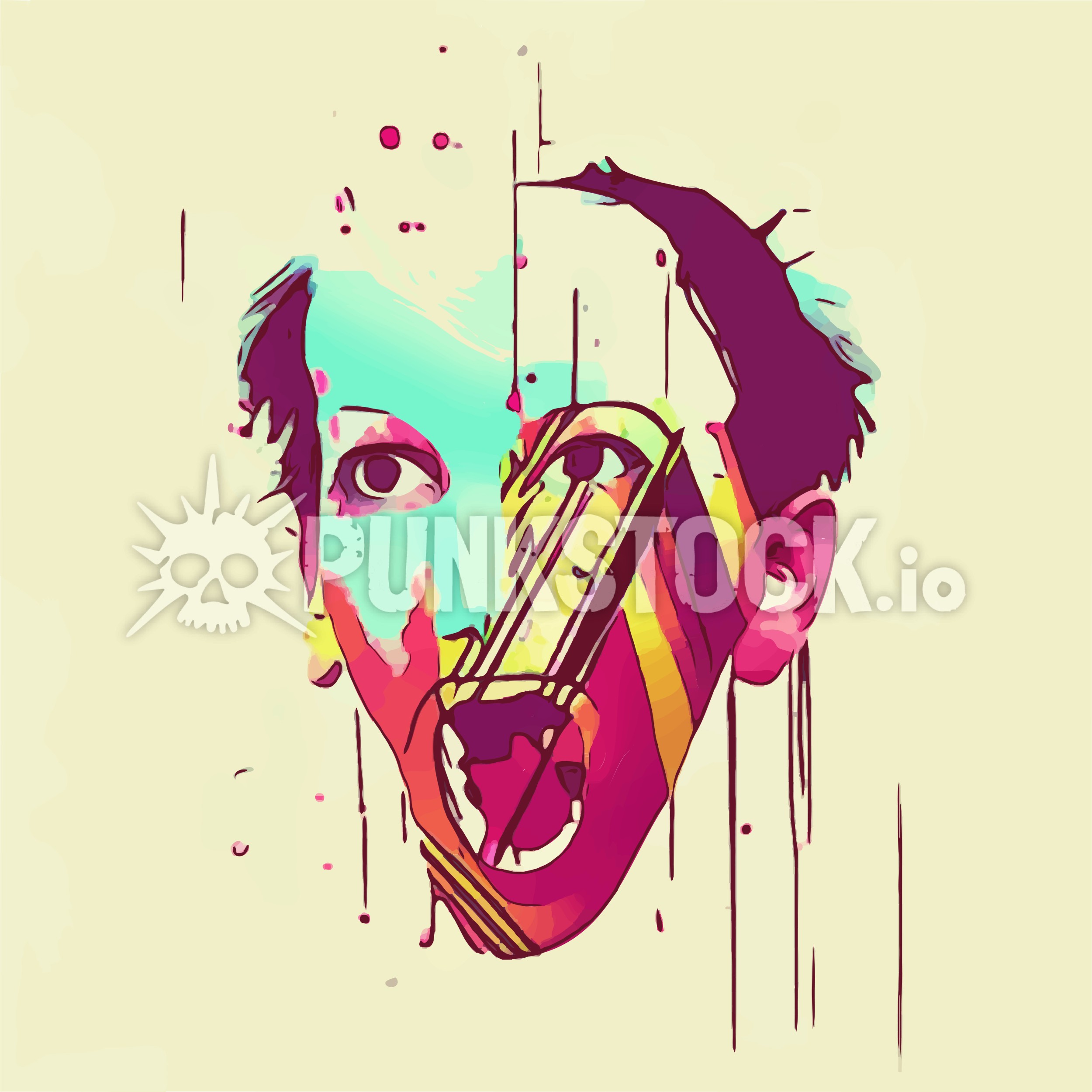 Face head splat vector graphic