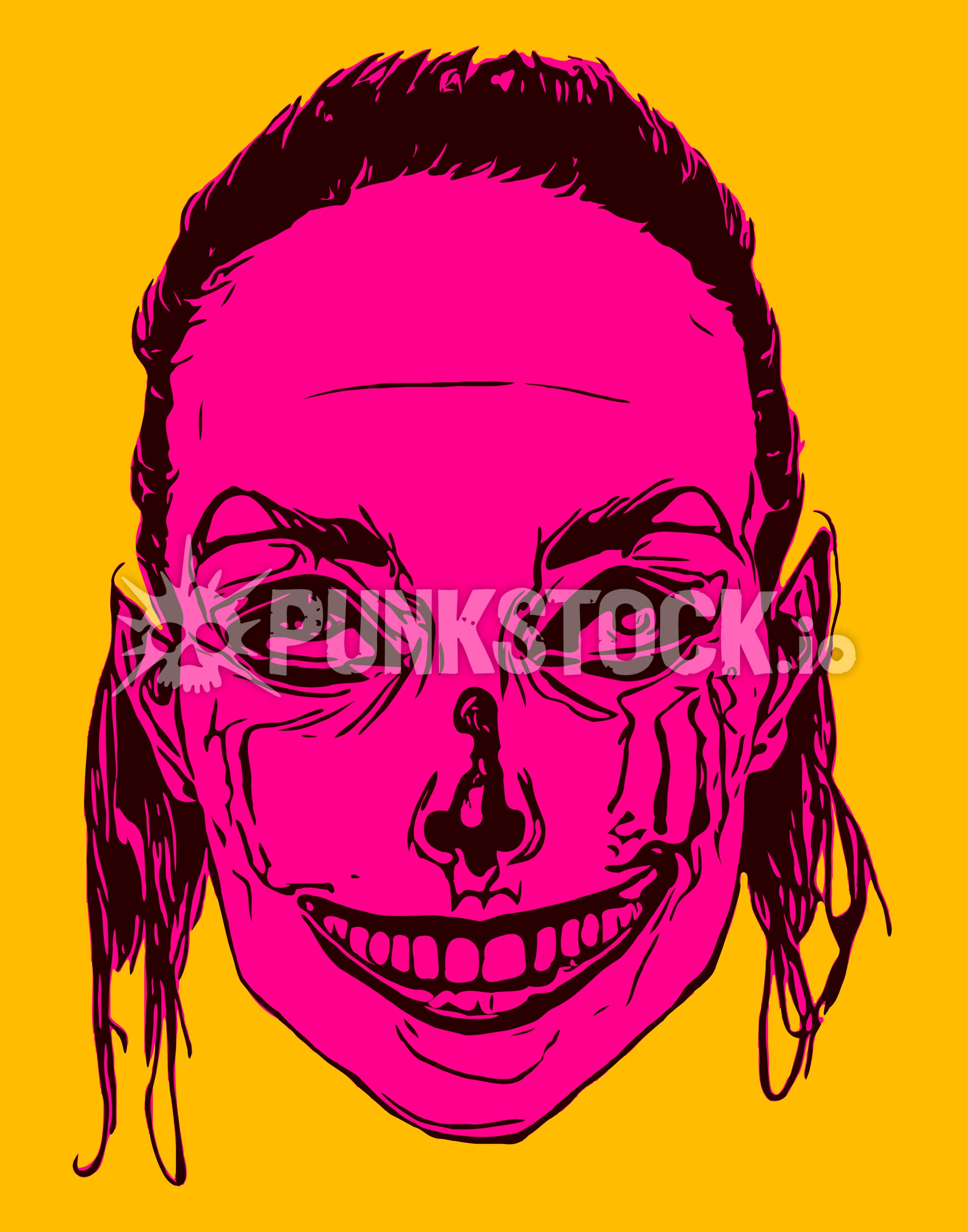 Pink woman face vector graphic