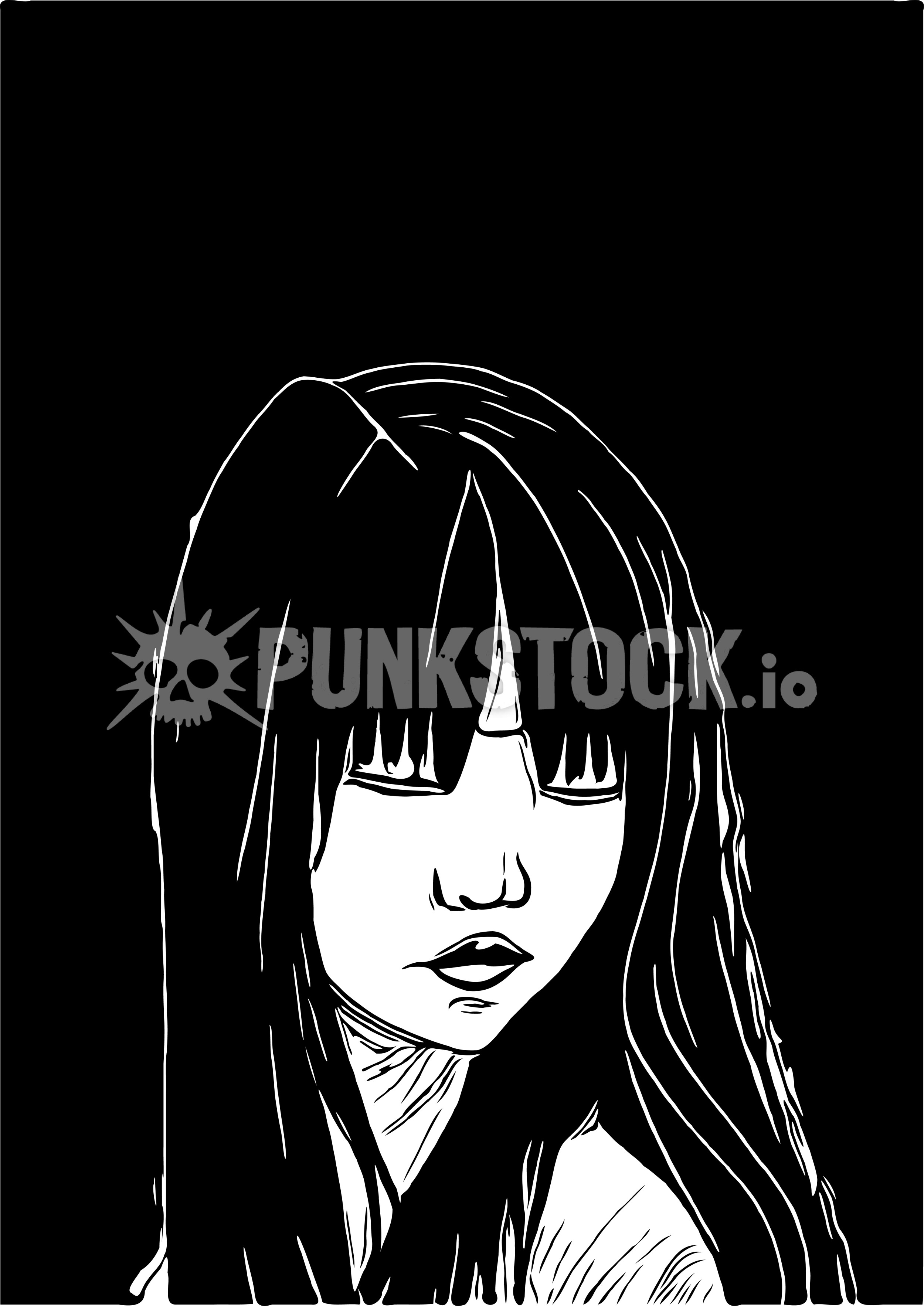 Girl woman hair vector graphic