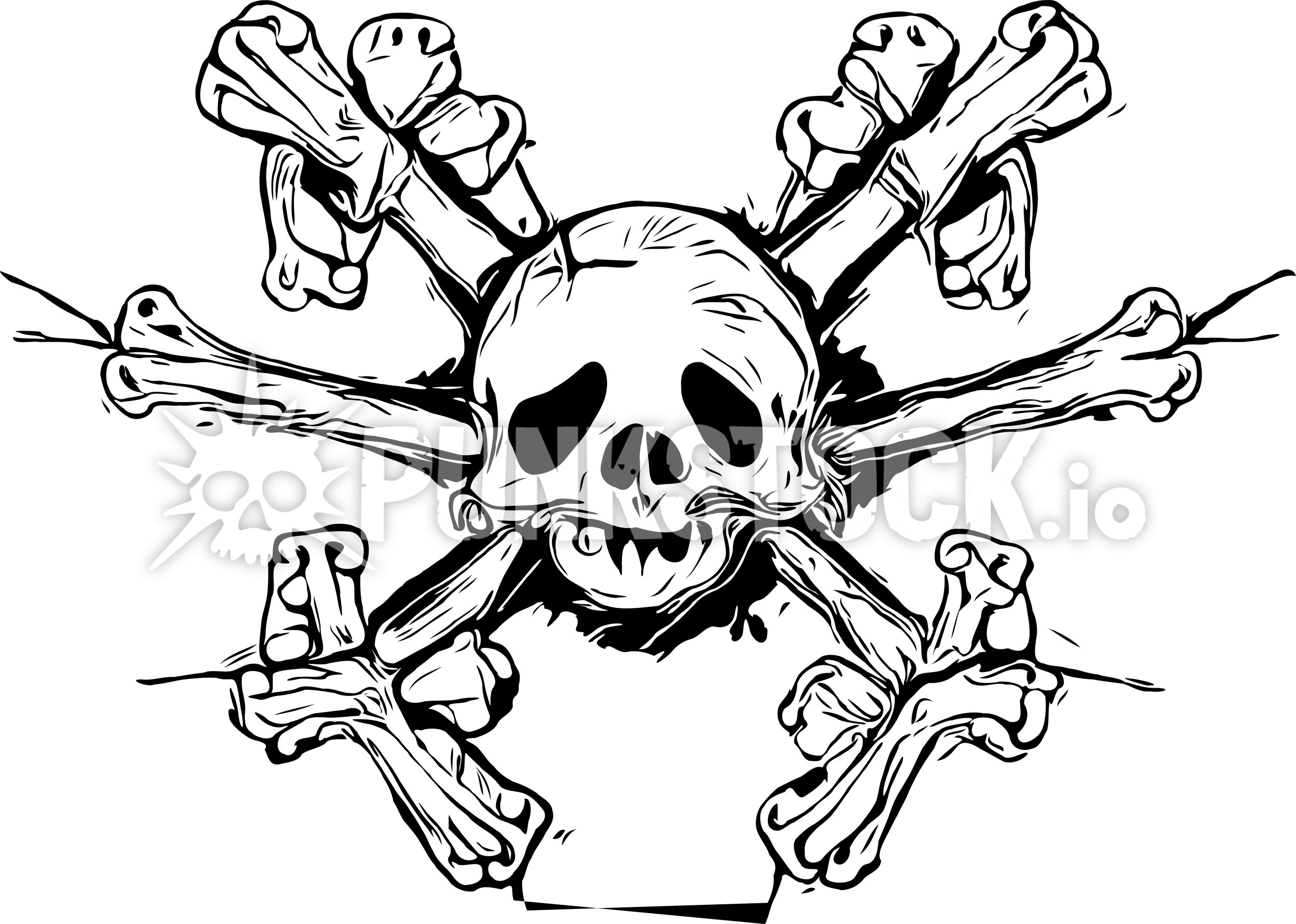 Crossbones cross bones skull vector graphic