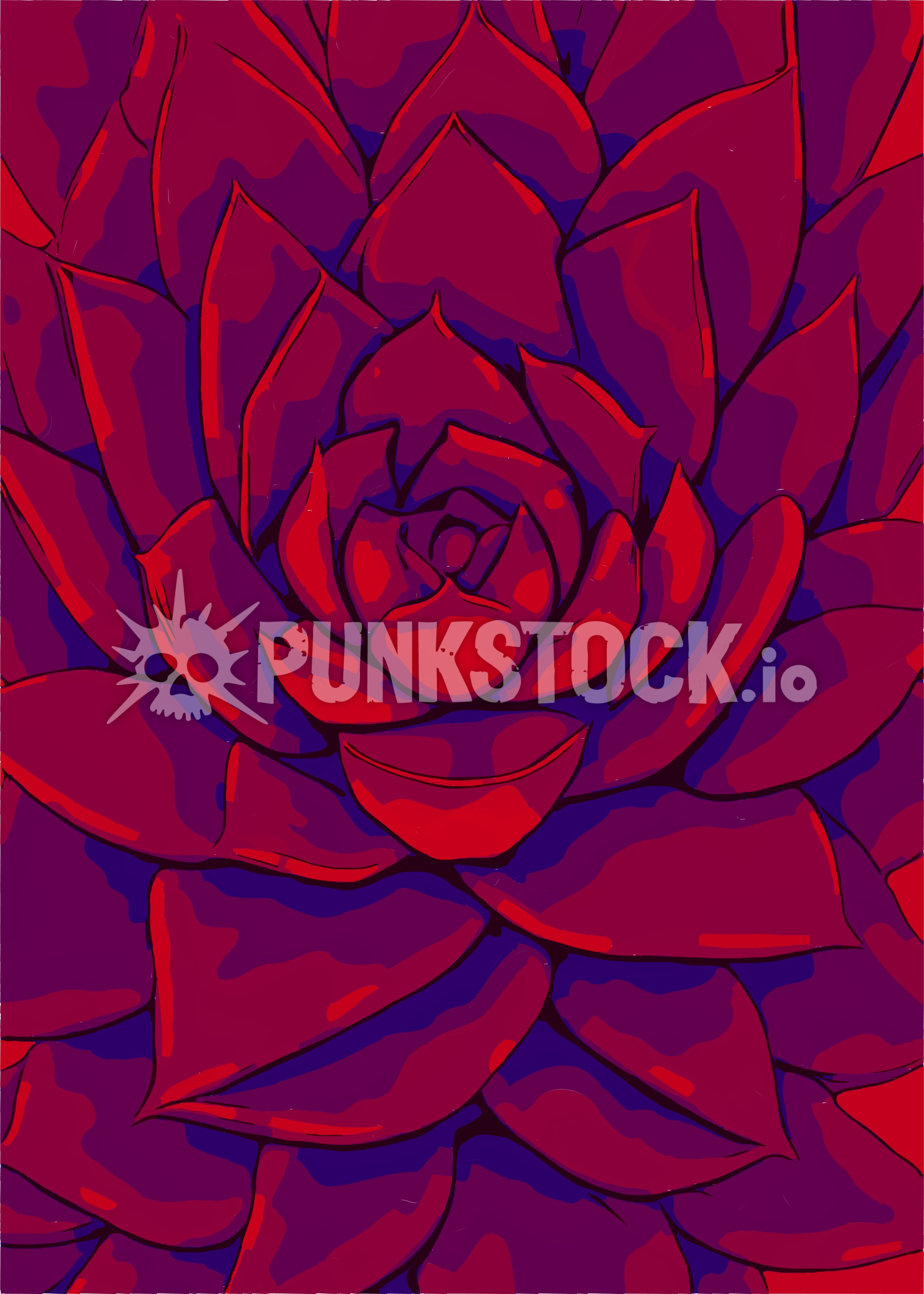 Succulent flower bulb vector graphic