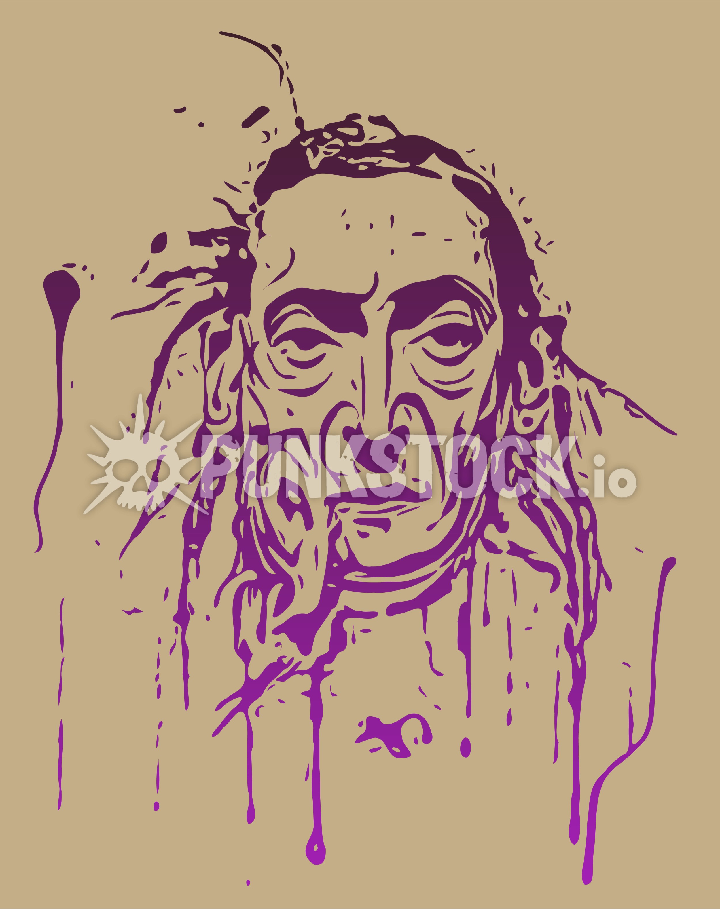 Face head splat vector graphic