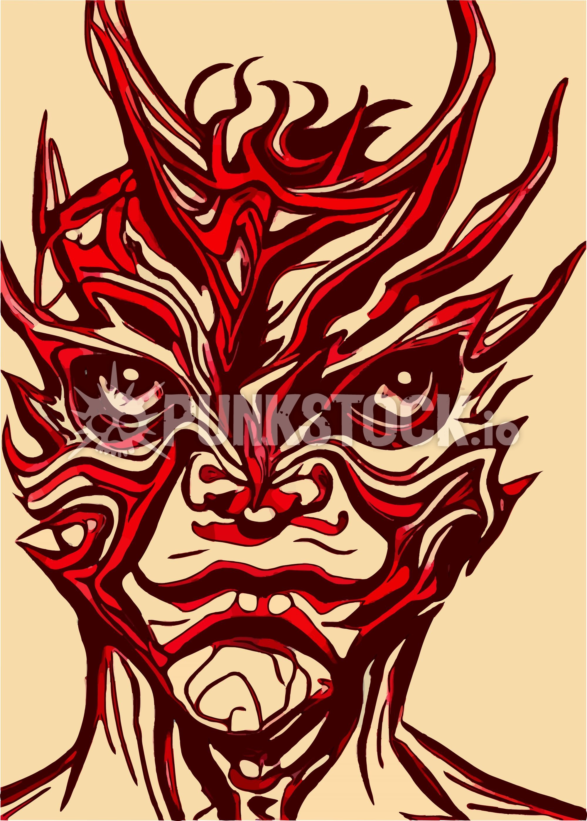 Face demon devil vector graphic
