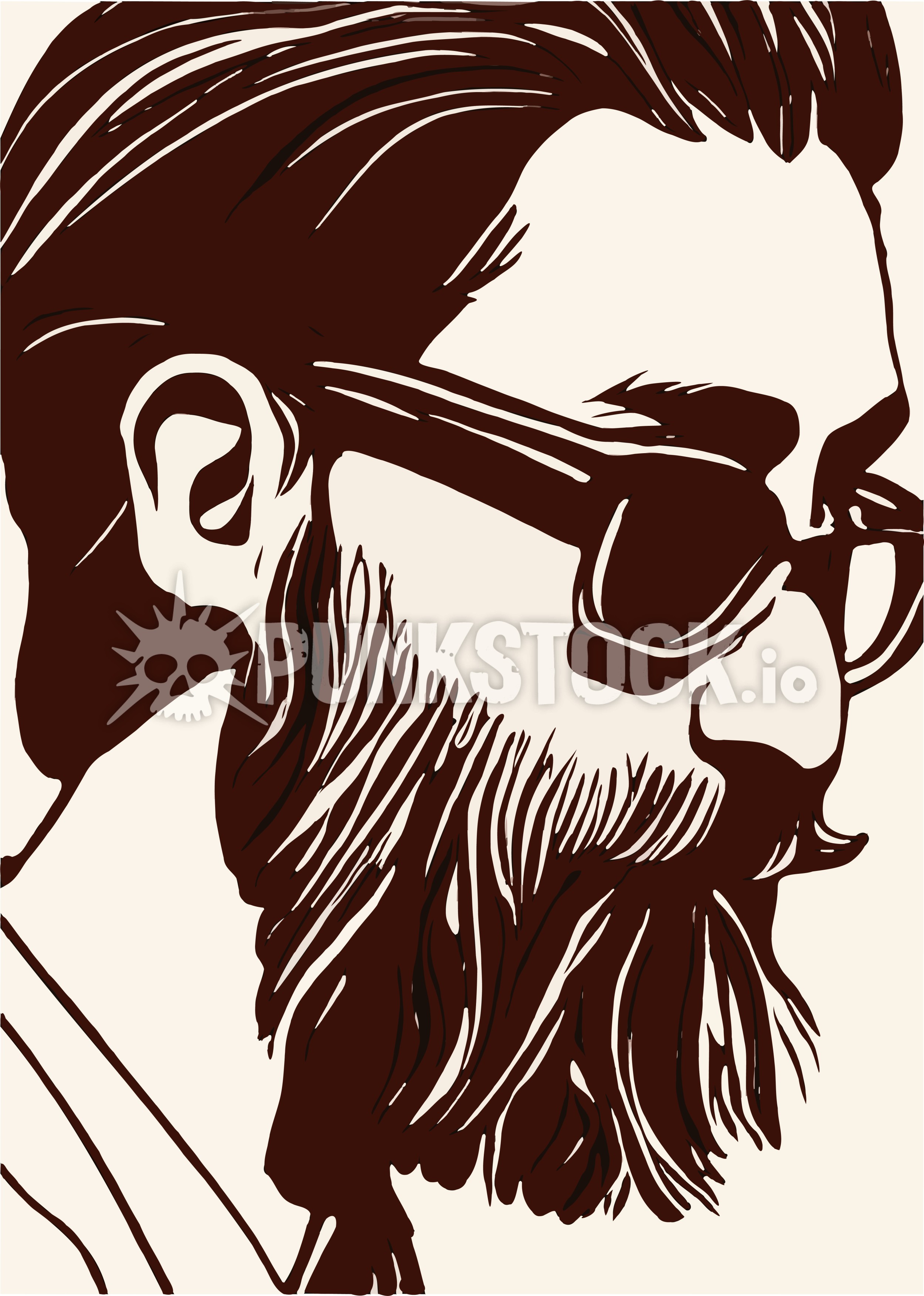 Man guy beard vector graphic