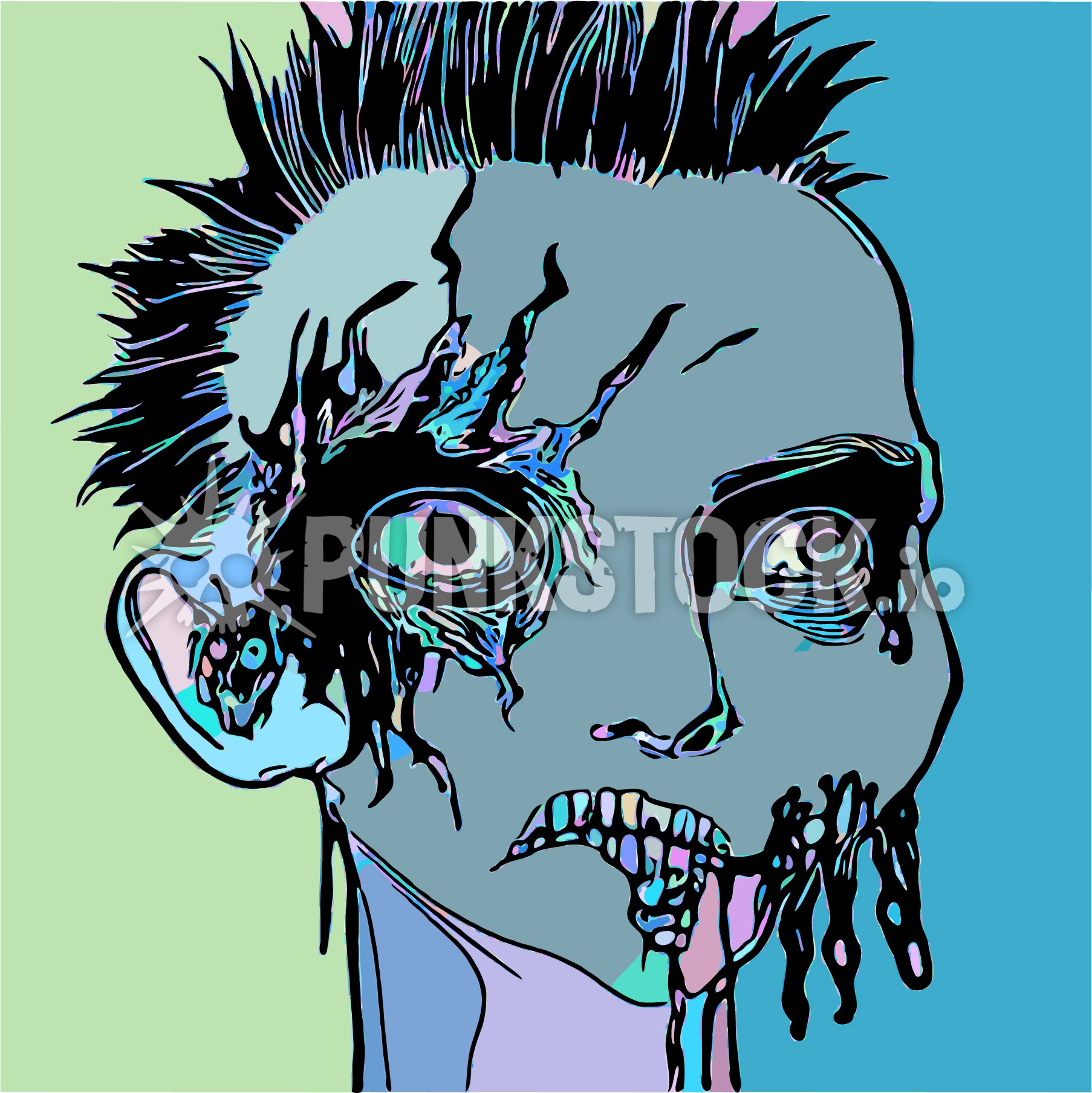 Face head splat vector graphic