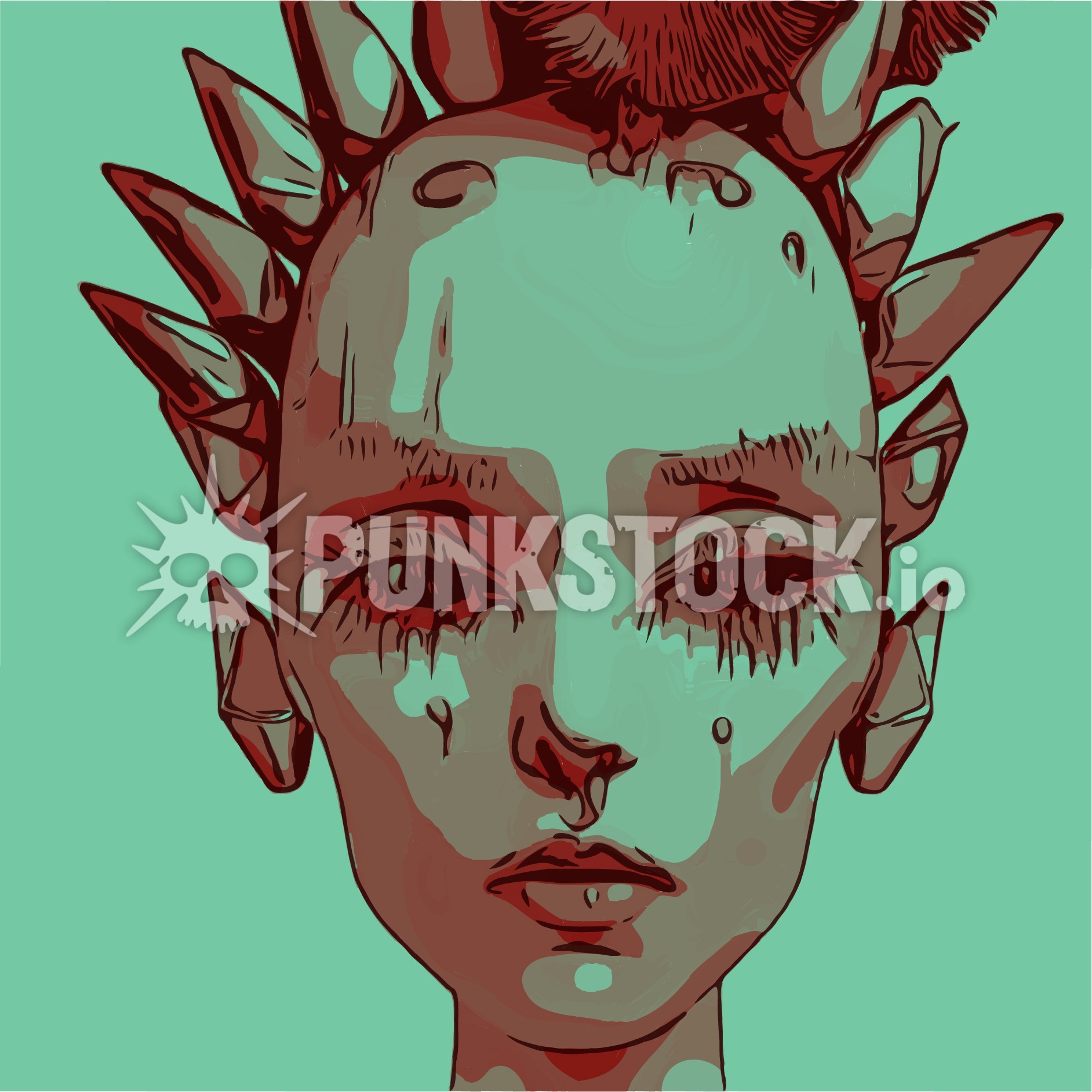 Face head punk vector graphic