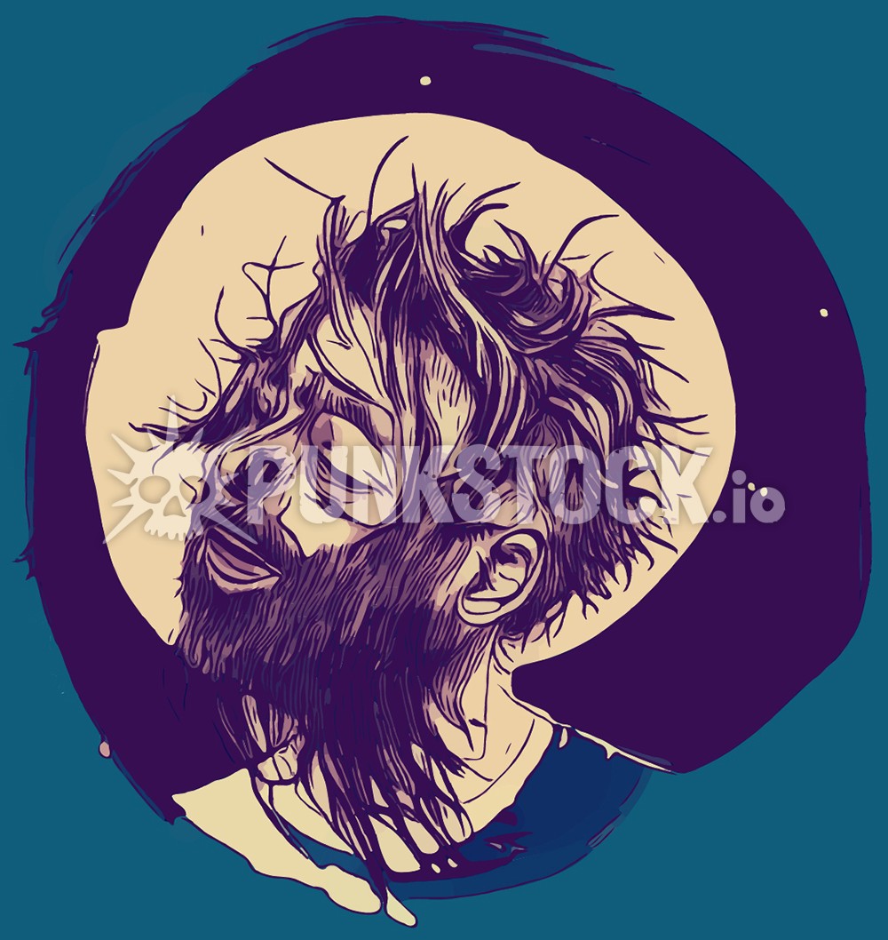 Man face head vector graphic