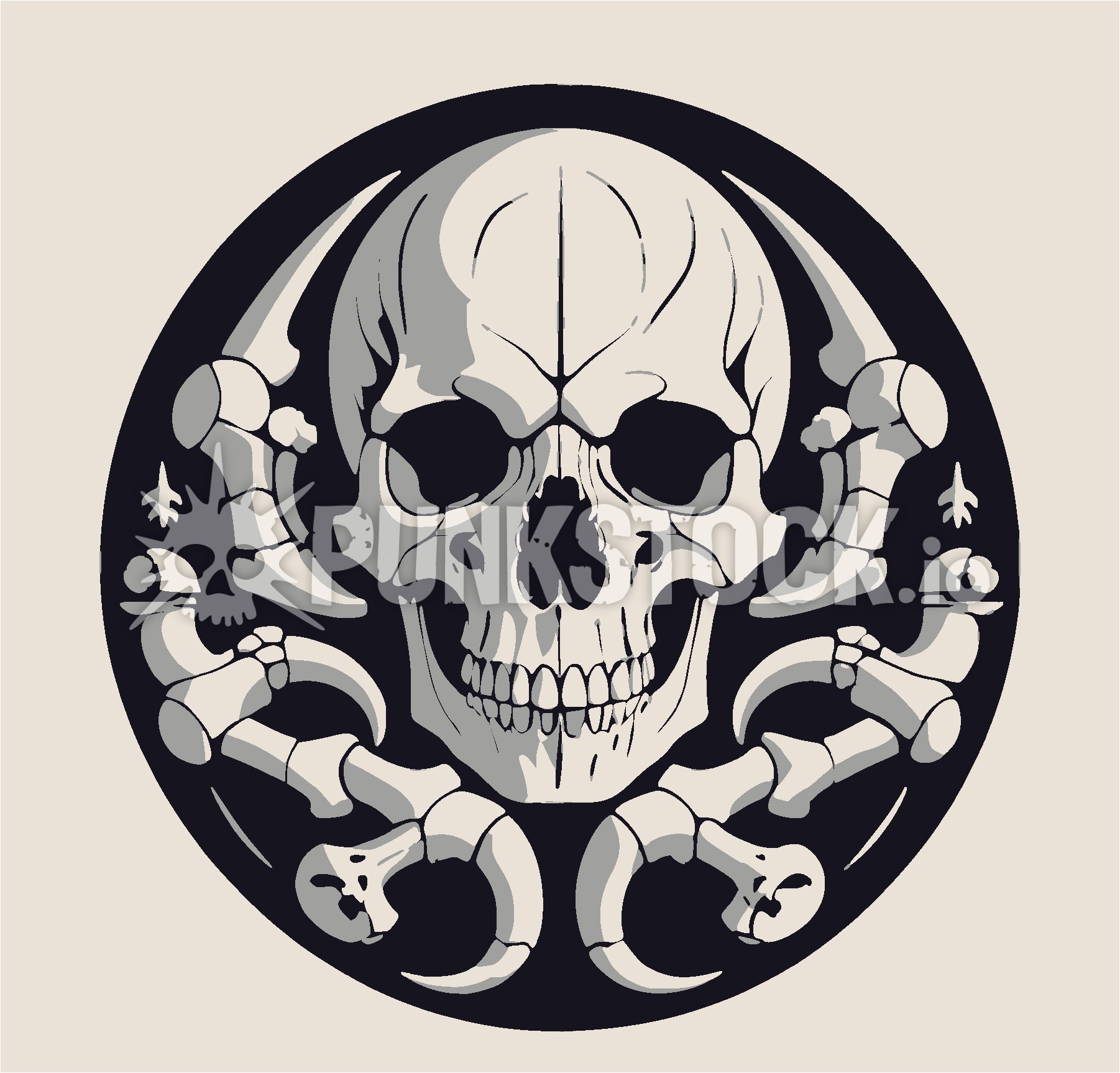 Crossbones cross bones skull vector graphic
