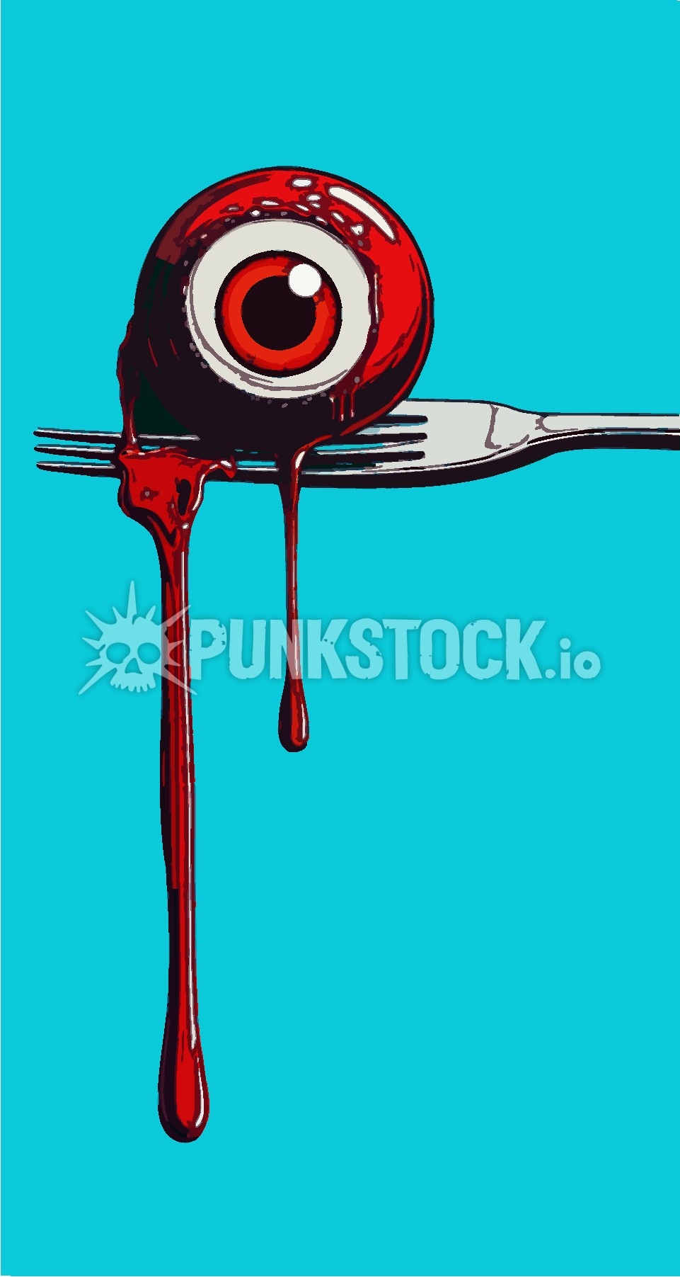 Fork eye eyeball vector graphic