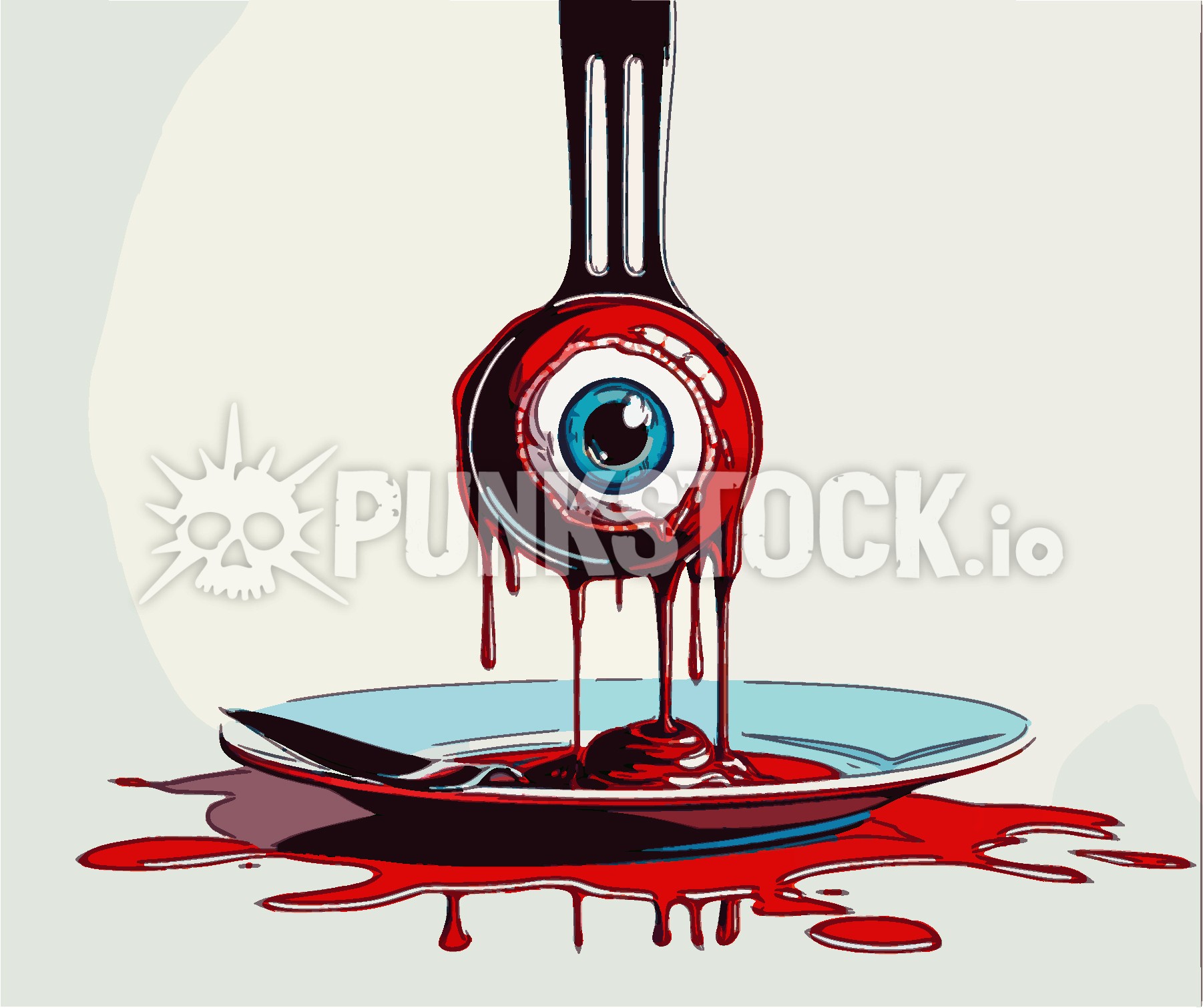Fork eye eyeball vector graphic