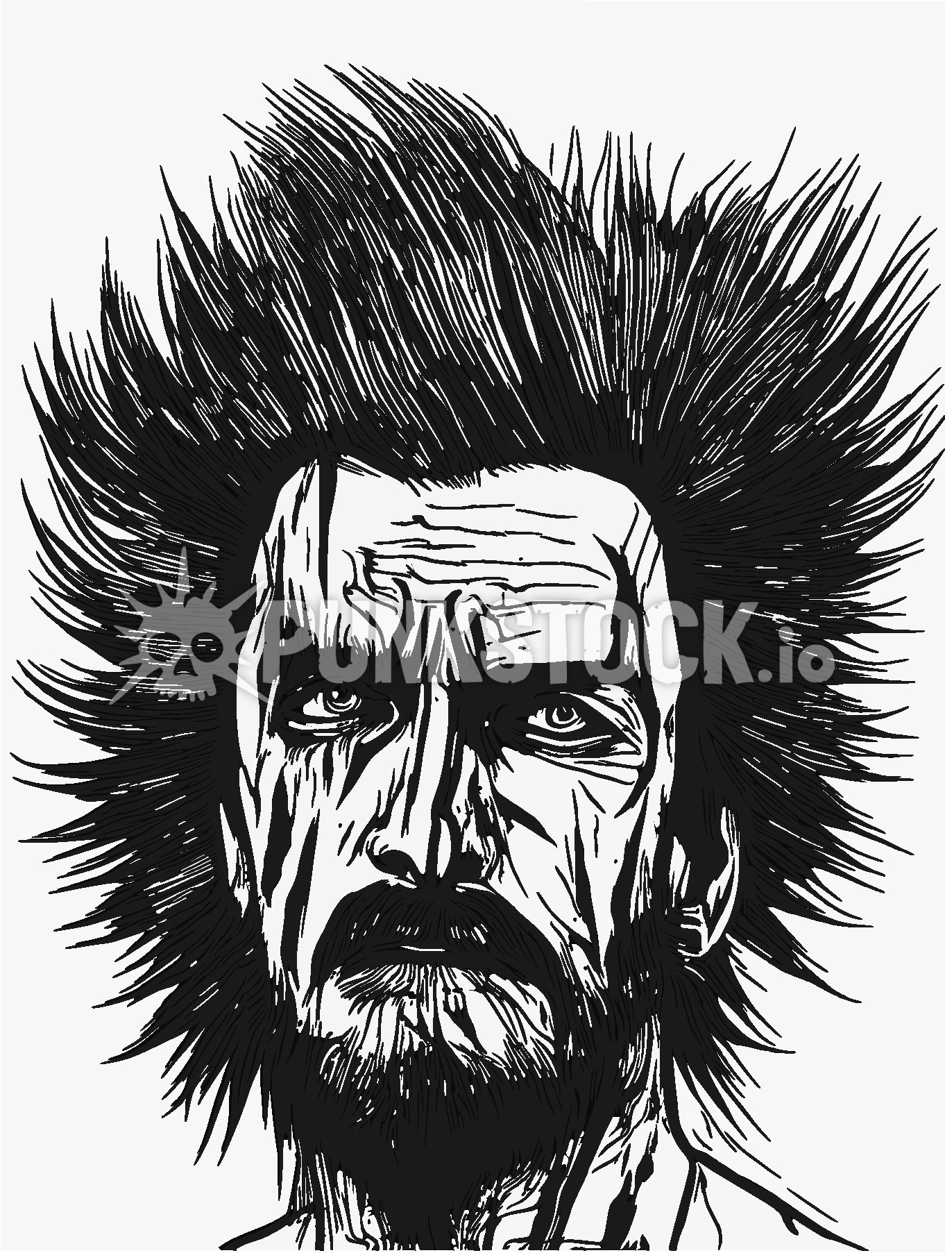 Man guy beard vector graphic