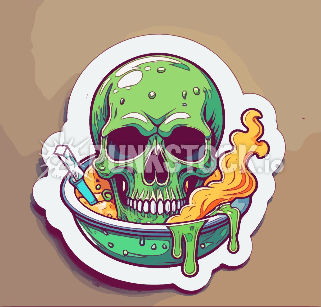 Sticker skull cute vector graphic