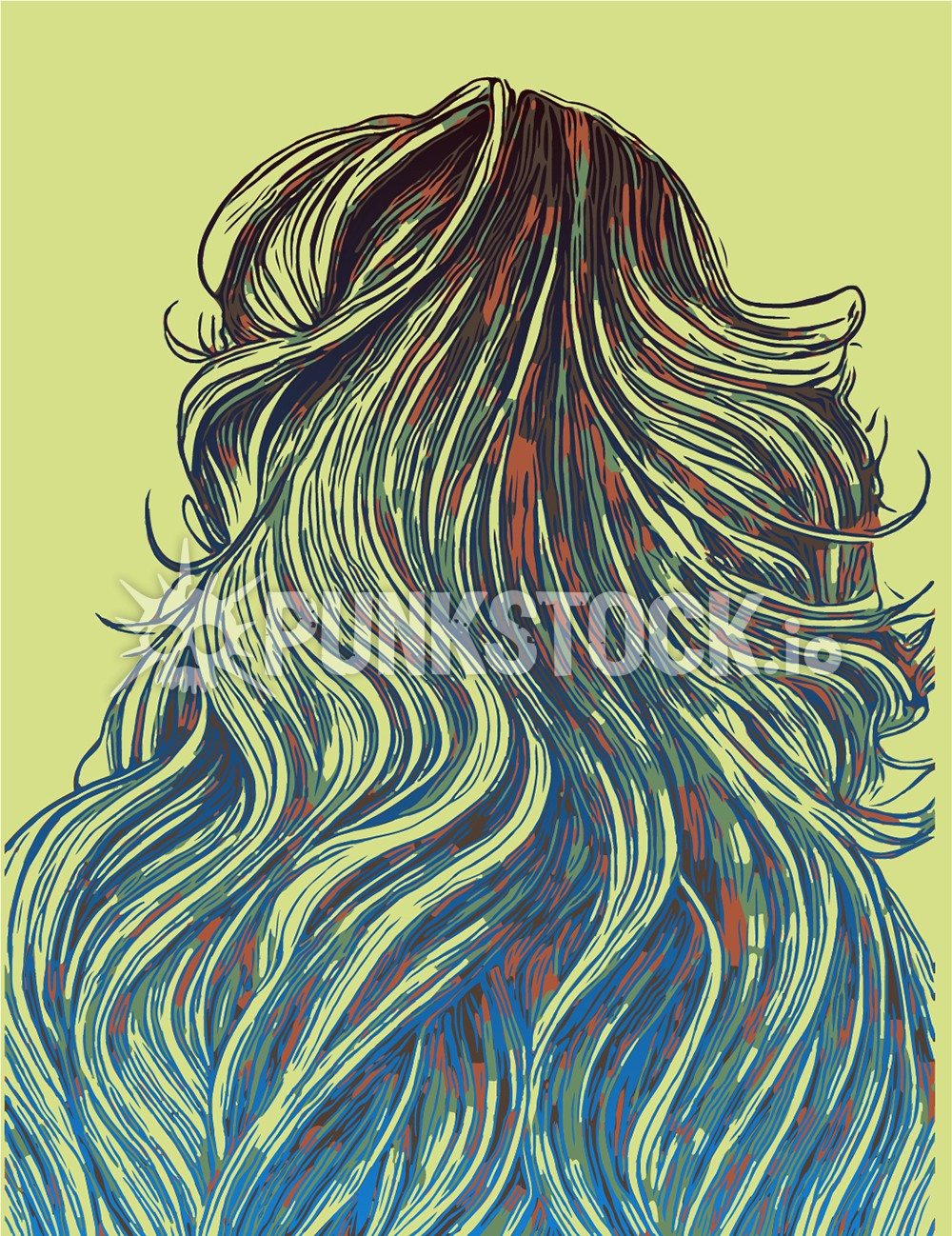 Hair long hair strands vector graphic